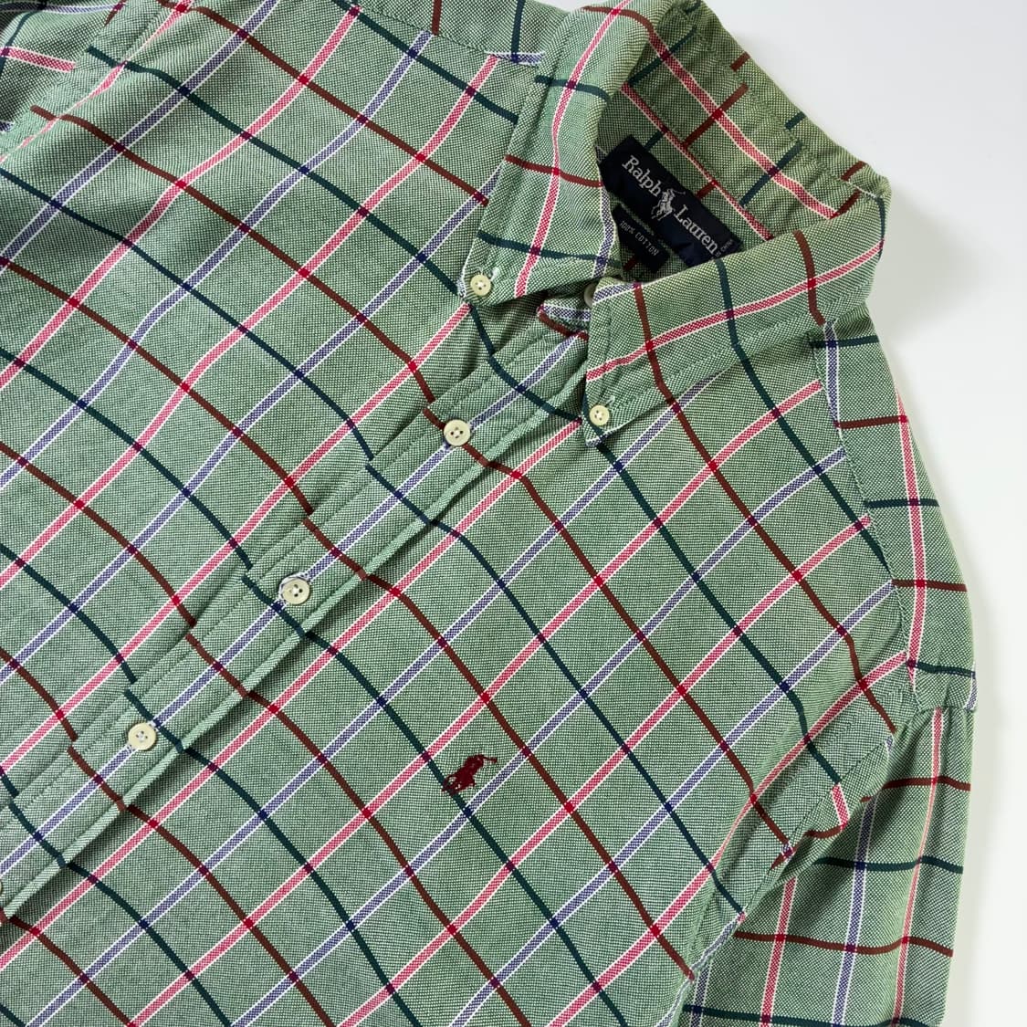 Polo 폴로 랄프로렌 90‘s 그런지 타탄 코튼 패턴 셔츠 상품이미지3