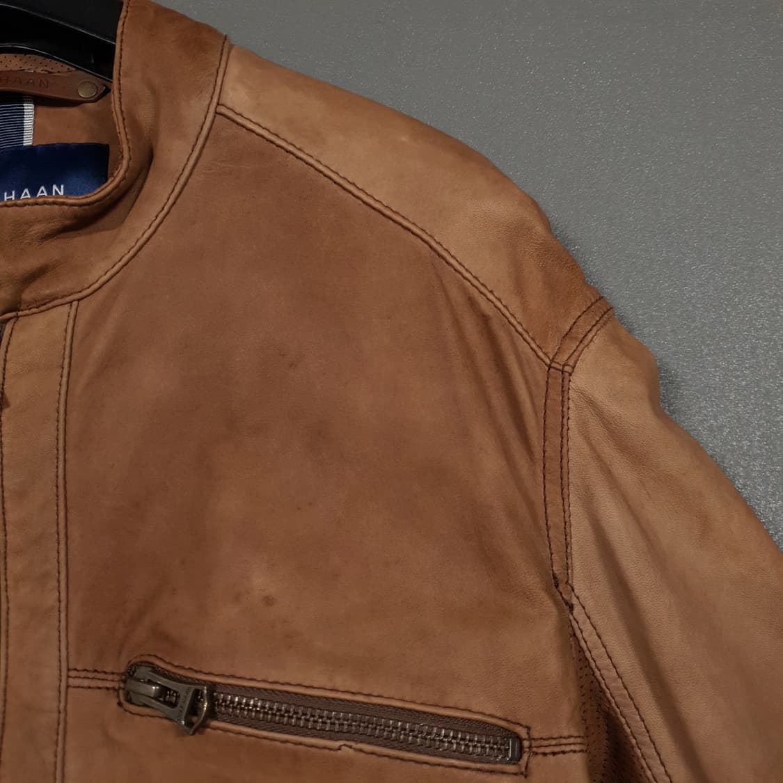 실측 M) COLE HAAN 콜한 싱글 라이더 양가죽 리얼 레더 자켓 상품이미지2