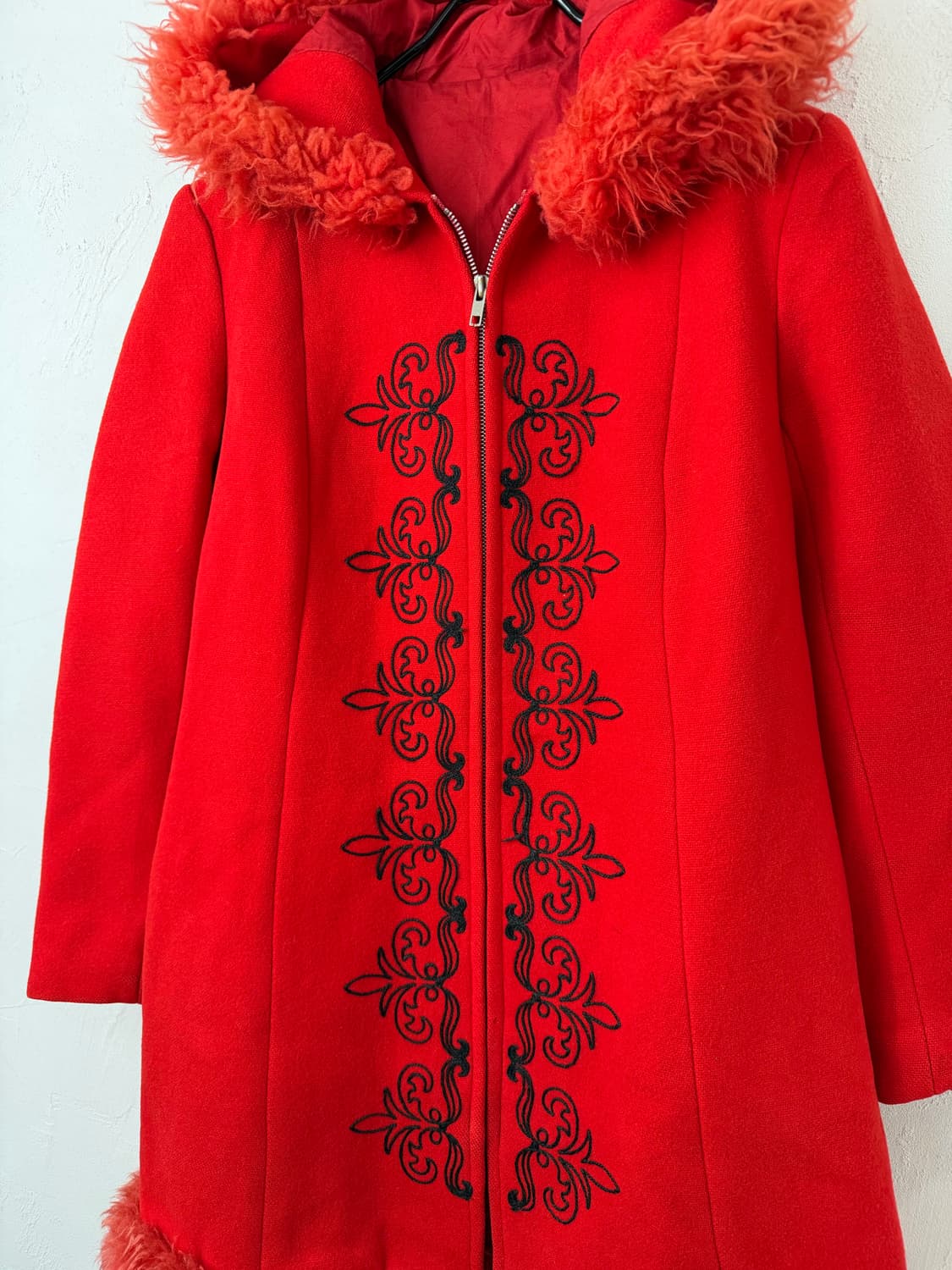 70s 영국 빈티지 퍼 트리밍 코트 상품이미지2