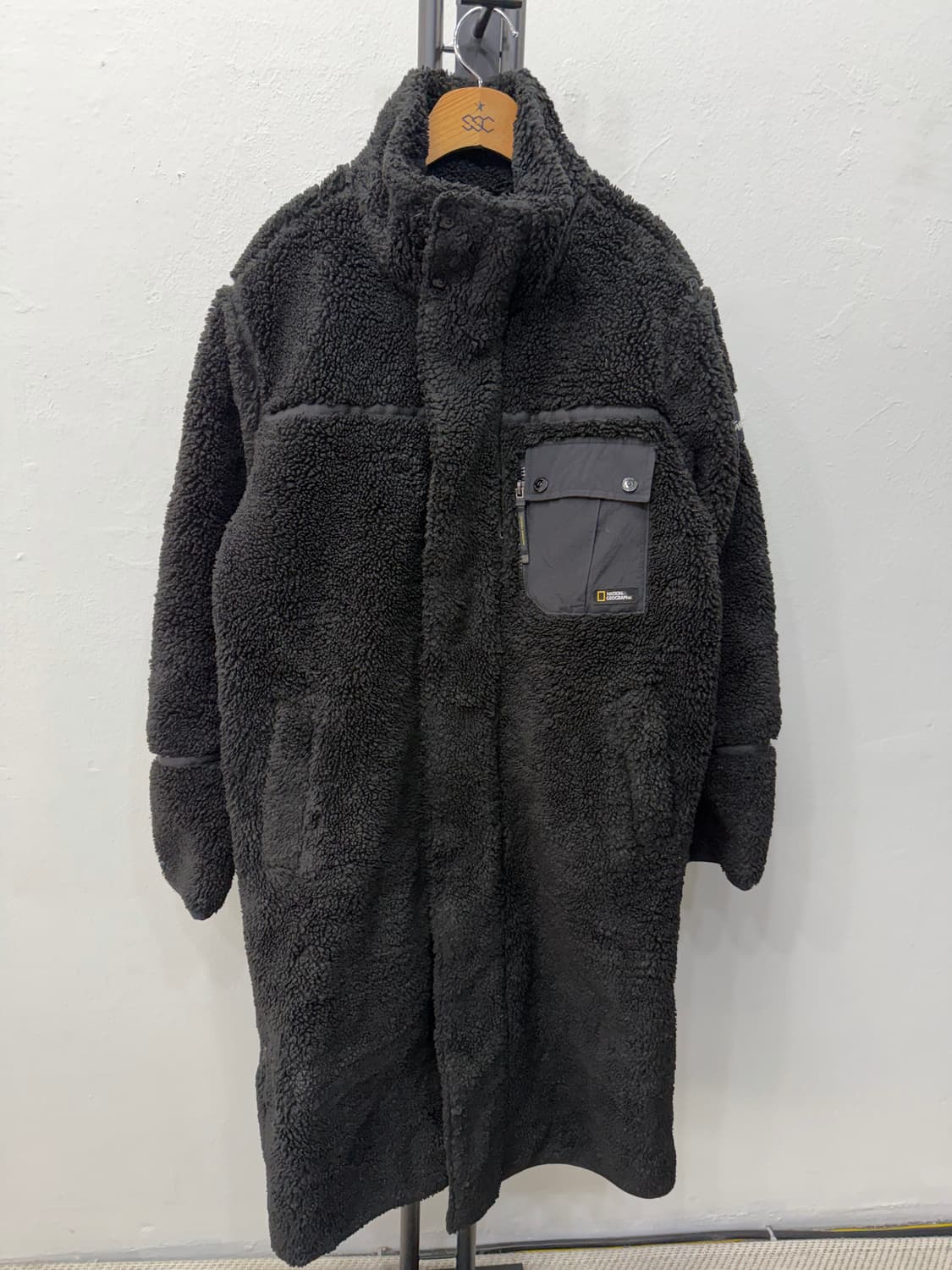 정품) 내셔널지오그래픽 검정 오버핏 뽀글이 플리스 M 상품이미지1