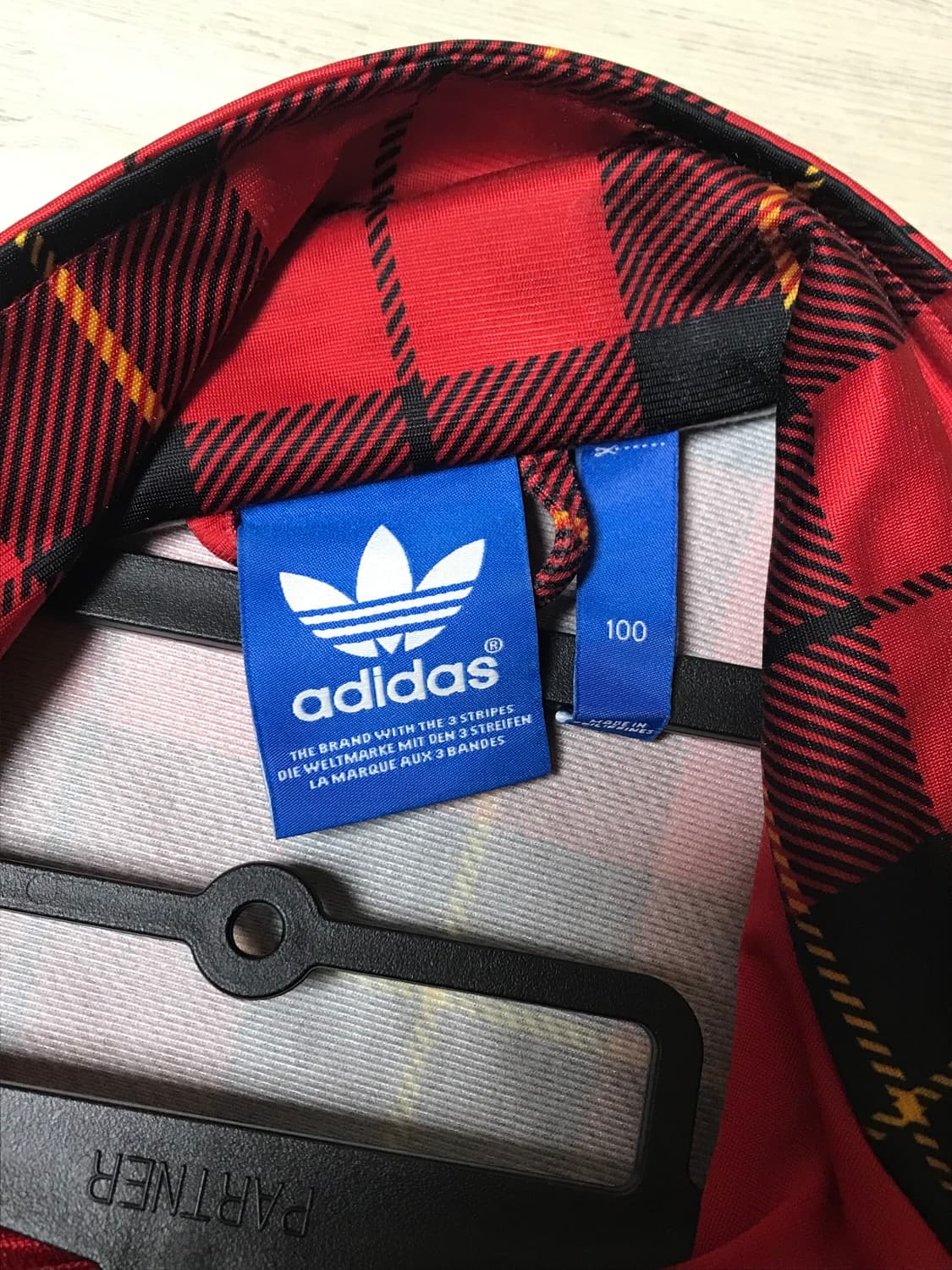 아디다스 파이어버드 트랙탑 타탄 체크 레드 상품이미지3