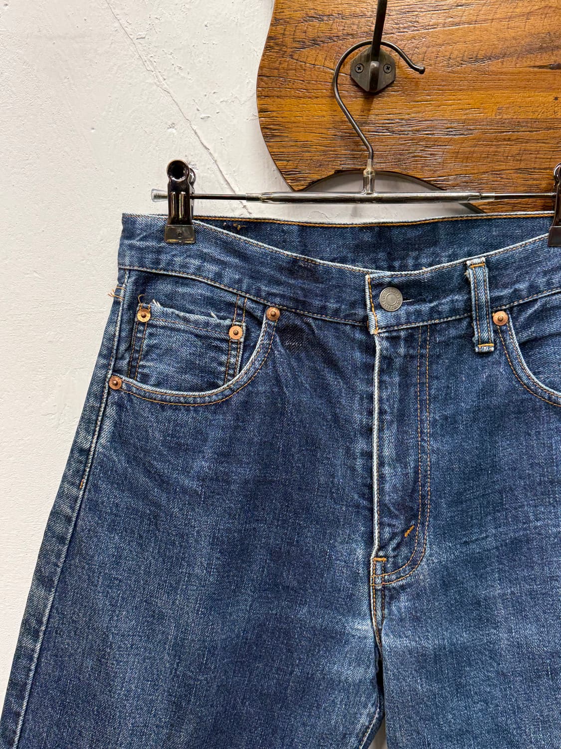 90s Japan Levi's 502 Selvedge Denim Shor 상품이미지5