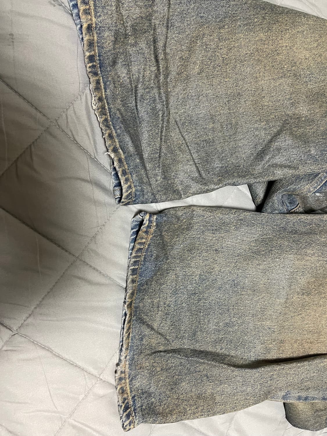 [2]프로젝트GR 코티드 백워드 데님팬츠 블루 상품이미지5