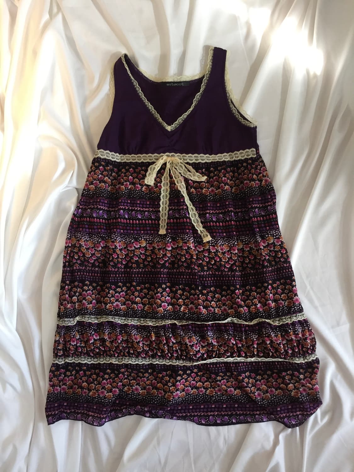 레이스 꽃무늬 레이어드 원피스 상품이미지1