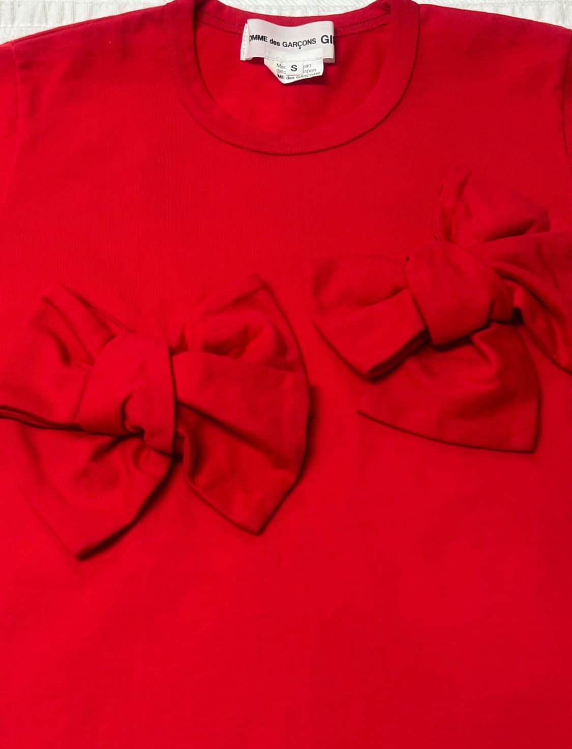 꼼데가르송 걸 리본 반팔 티셔츠(택o) 상품이미지3