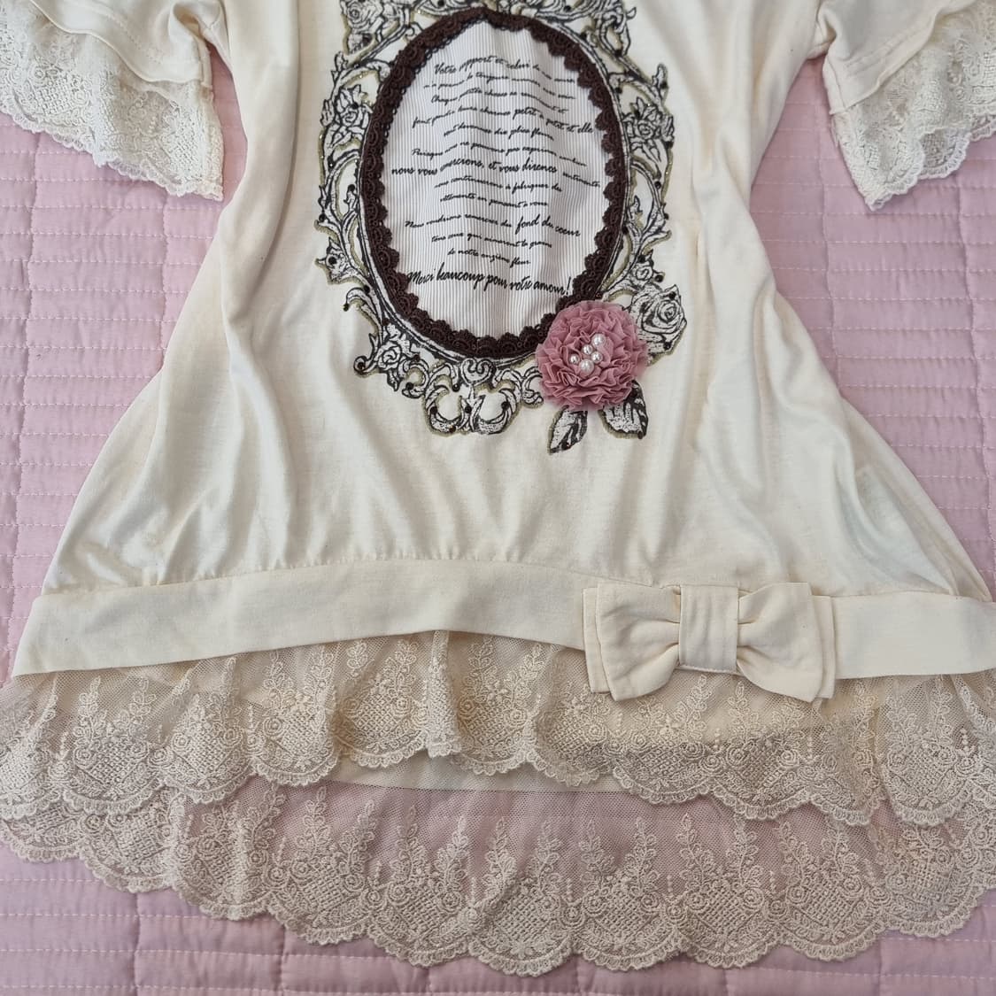 axes femme 레이스 프릴 티셔츠 상품이미지2