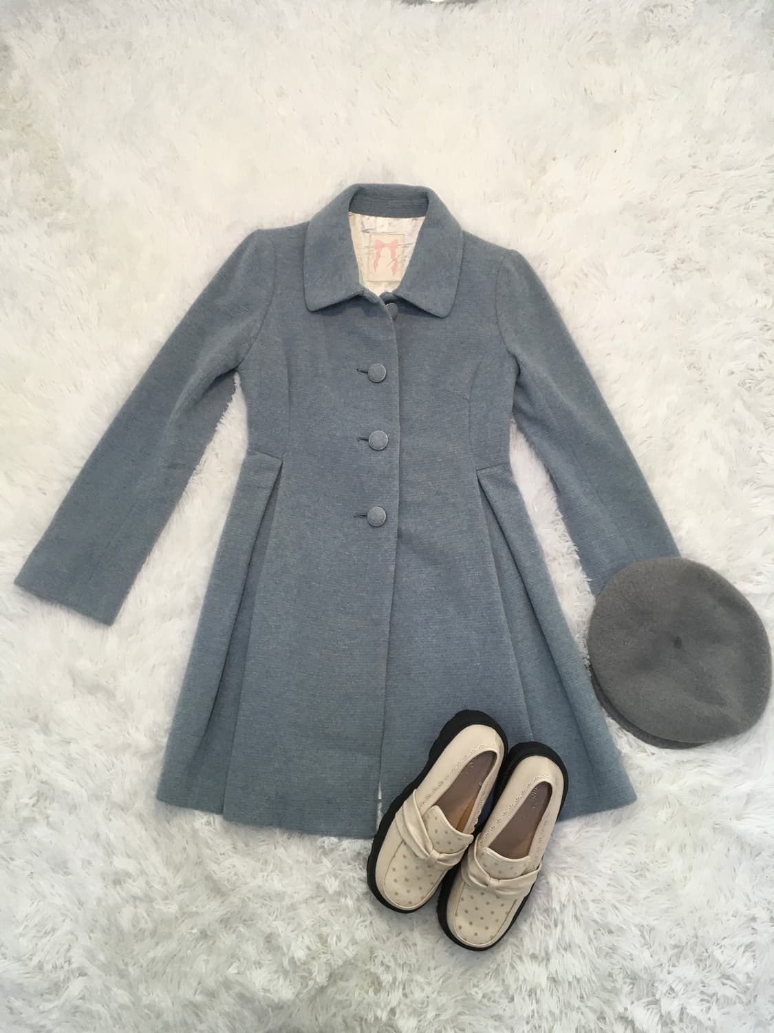 일본빈티지 로걀 갸루 하늘 롱코트 상품이미지1