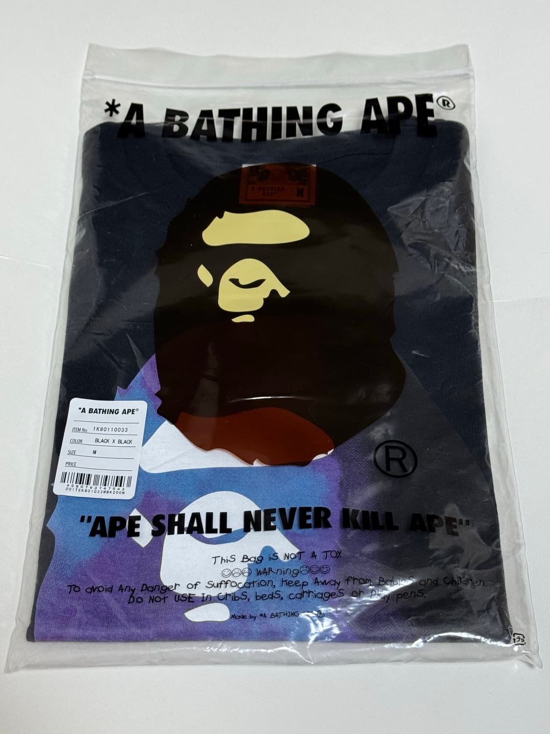 [새상품] BAPE 베이프 블랙 M사이즈 반팔티 (상세 내용 참조) 상품이미지1