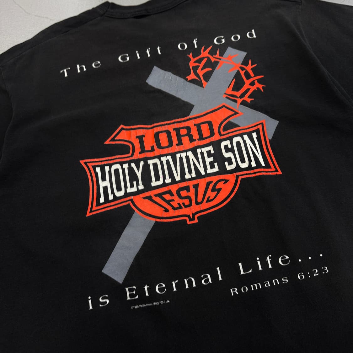 할리데이비슨 90s holy divine son 패러디 빈티지 반팔 티셔 상품이미지5