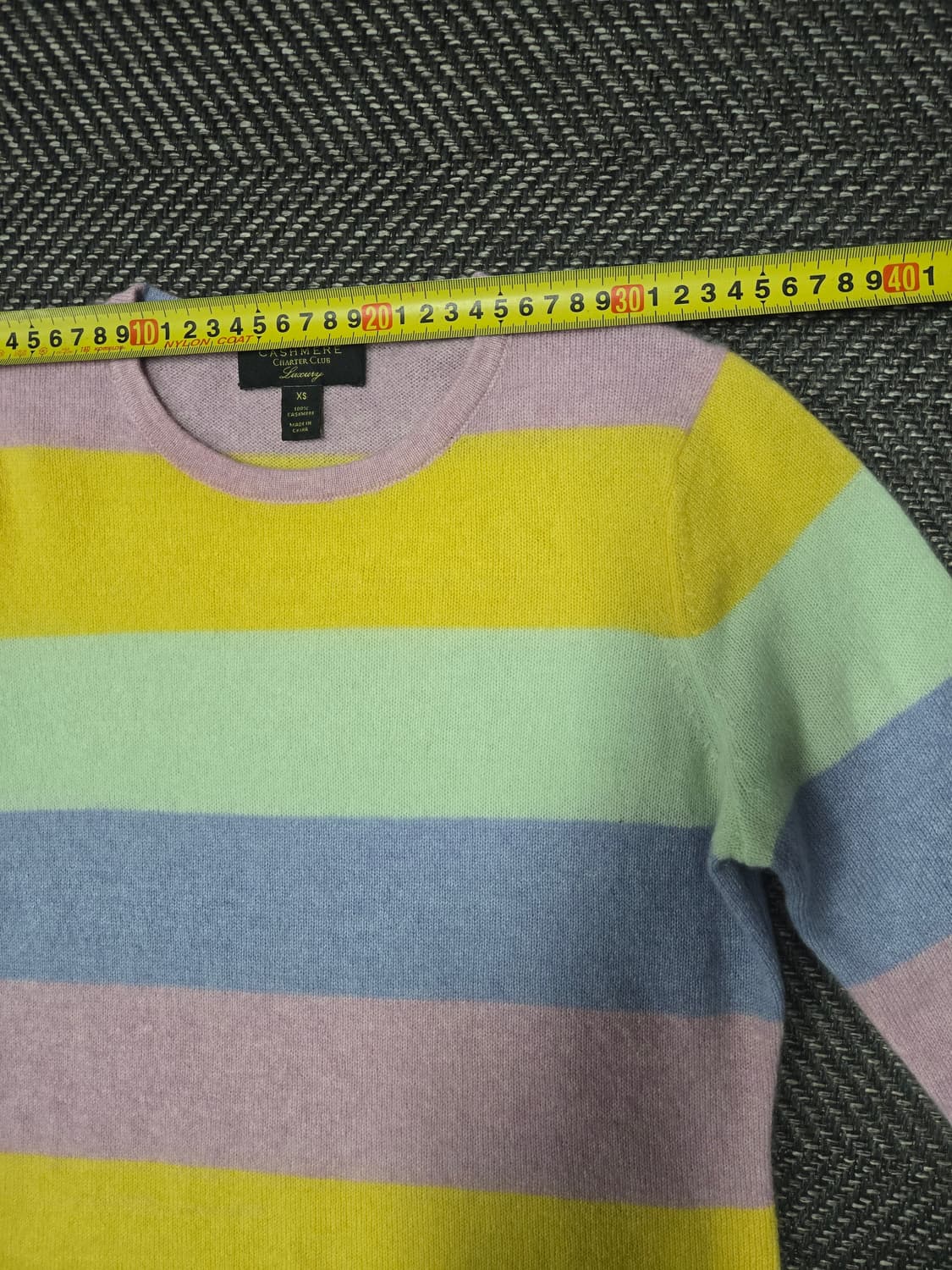 차터클럽 캐시미어100%니트 스트라이프 패턴 니트티 상품이미지4