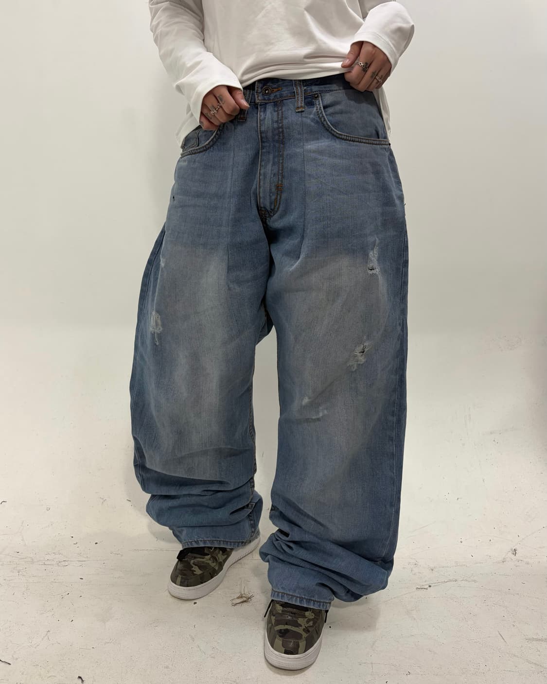 90s ROCA WEAR 올드스쿨 워시드 와이드 힙합팬츠 상품이미지3