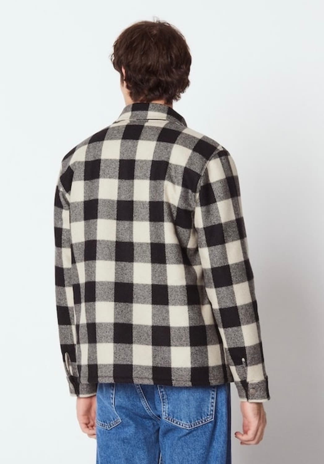 산드로 lumber 체크 셔츠 시어링 자켓 상품이미지3