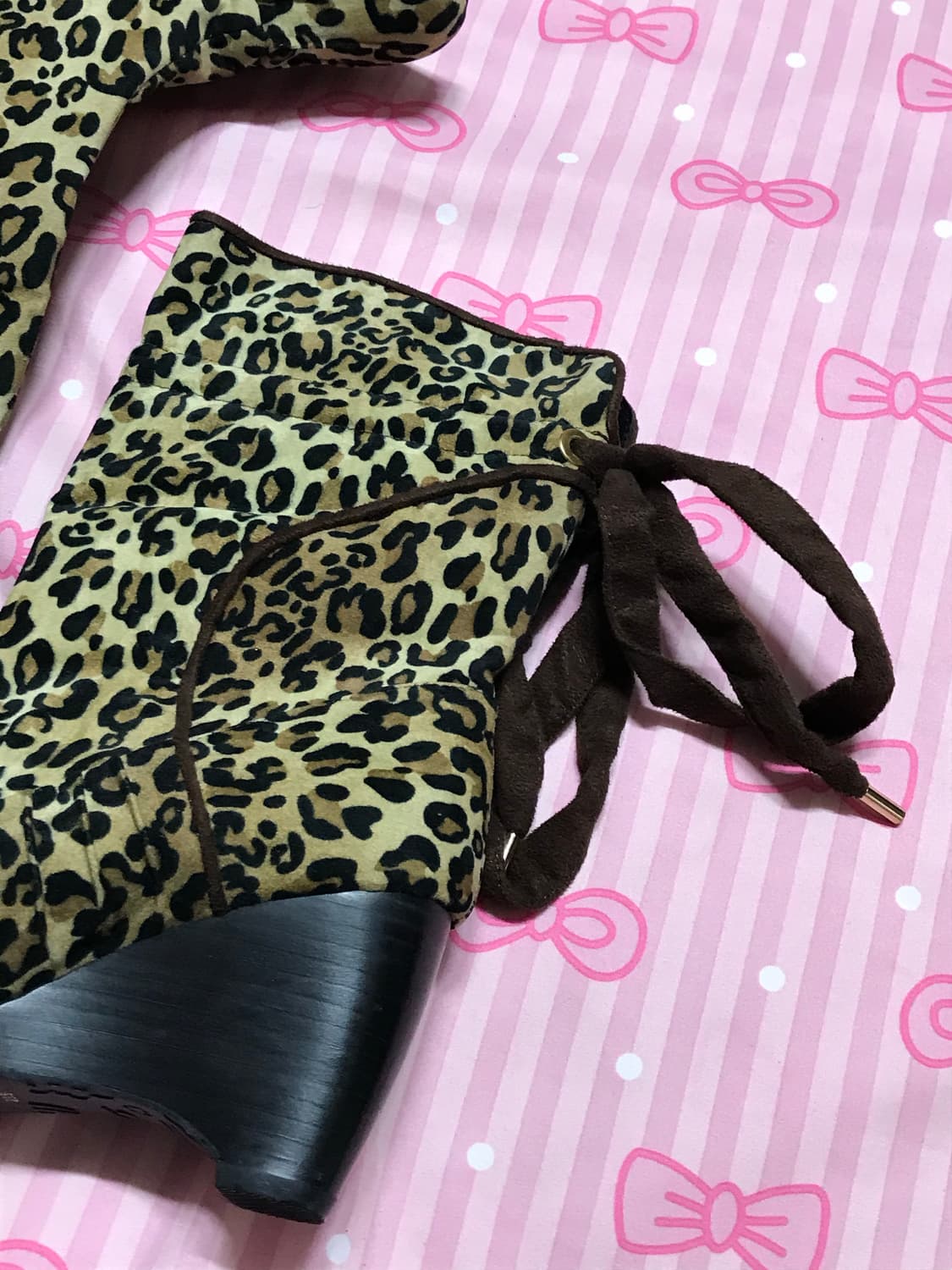 HiIIs Avenue 호피 스웨이드 웨지 힐 부츠 갸루신발 오네갸루 상품이미지3