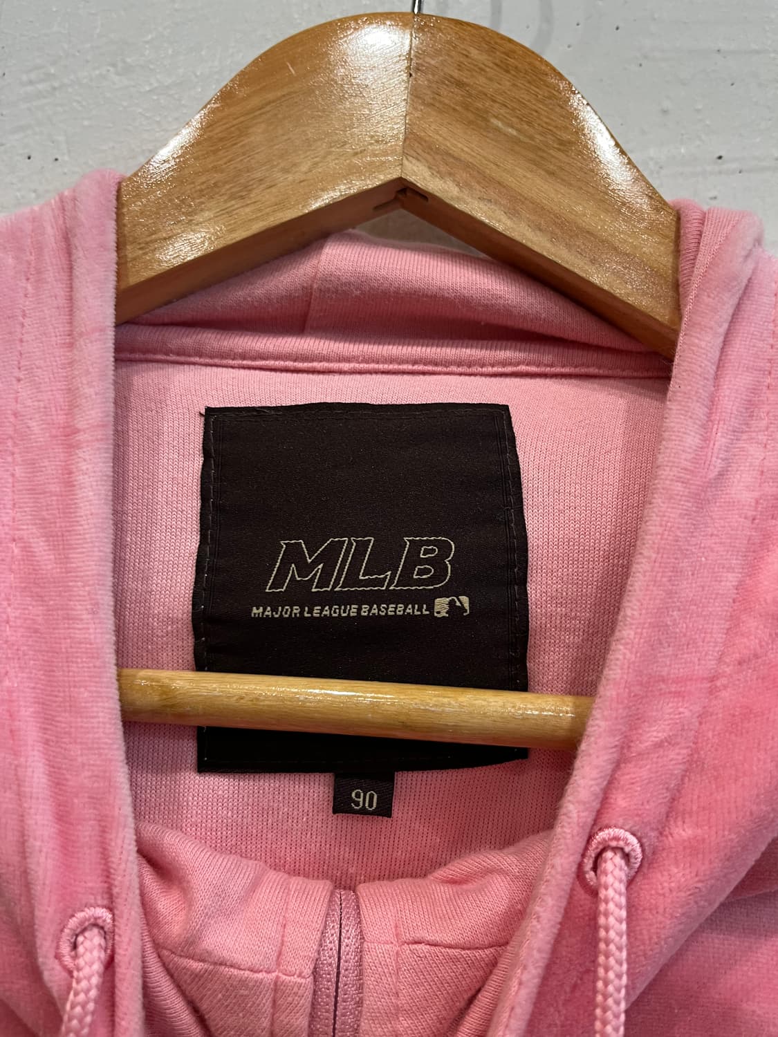 MLB 양키즈 핑크 벨벳 후드집업 우먼즈 90 상품이미지6