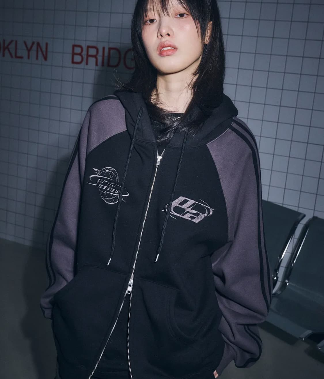 꼼파뇨 프로엑팁 레글런 후드집업 블랙 상품이미지1