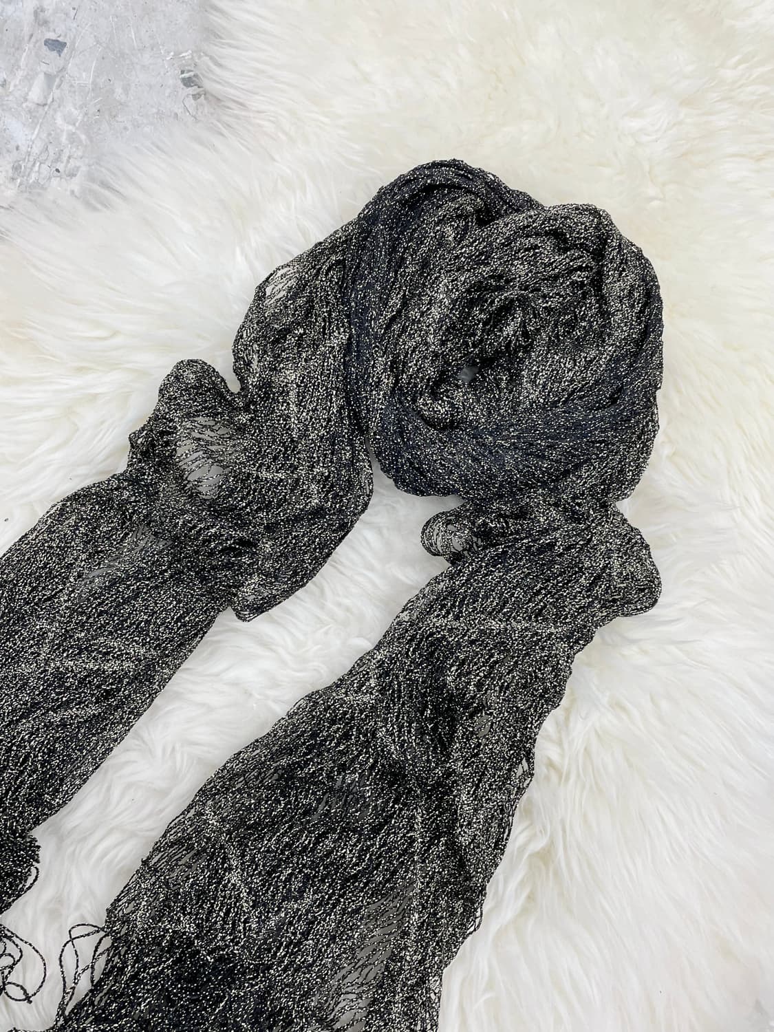 그런지 글리터 디테일 머플러  상품이미지5