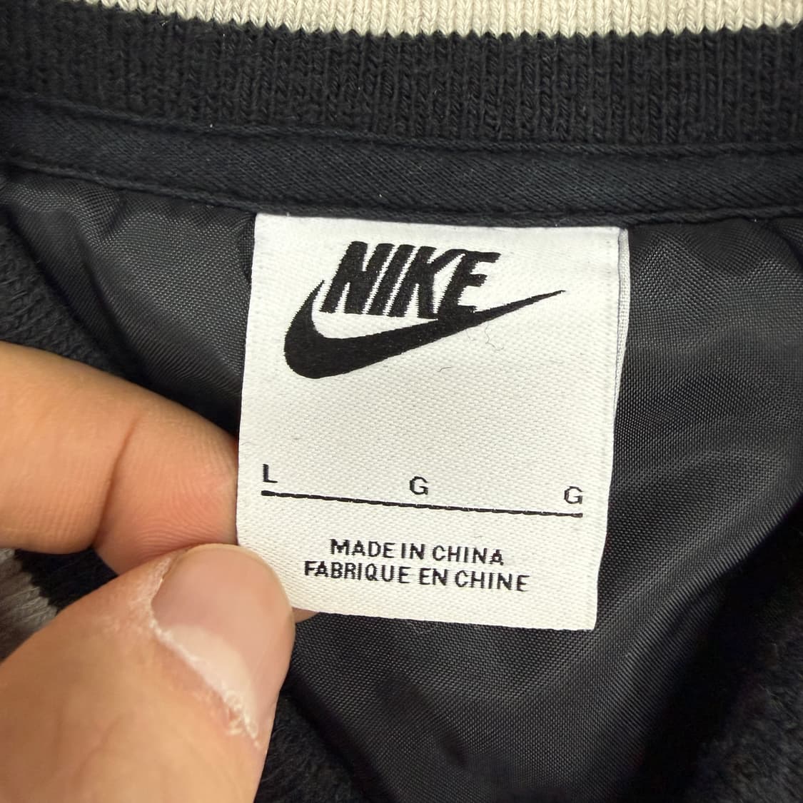 (L)나이키 Nike 어센틱 울 바시티 자켓(블랙,검흰) 상품이미지2