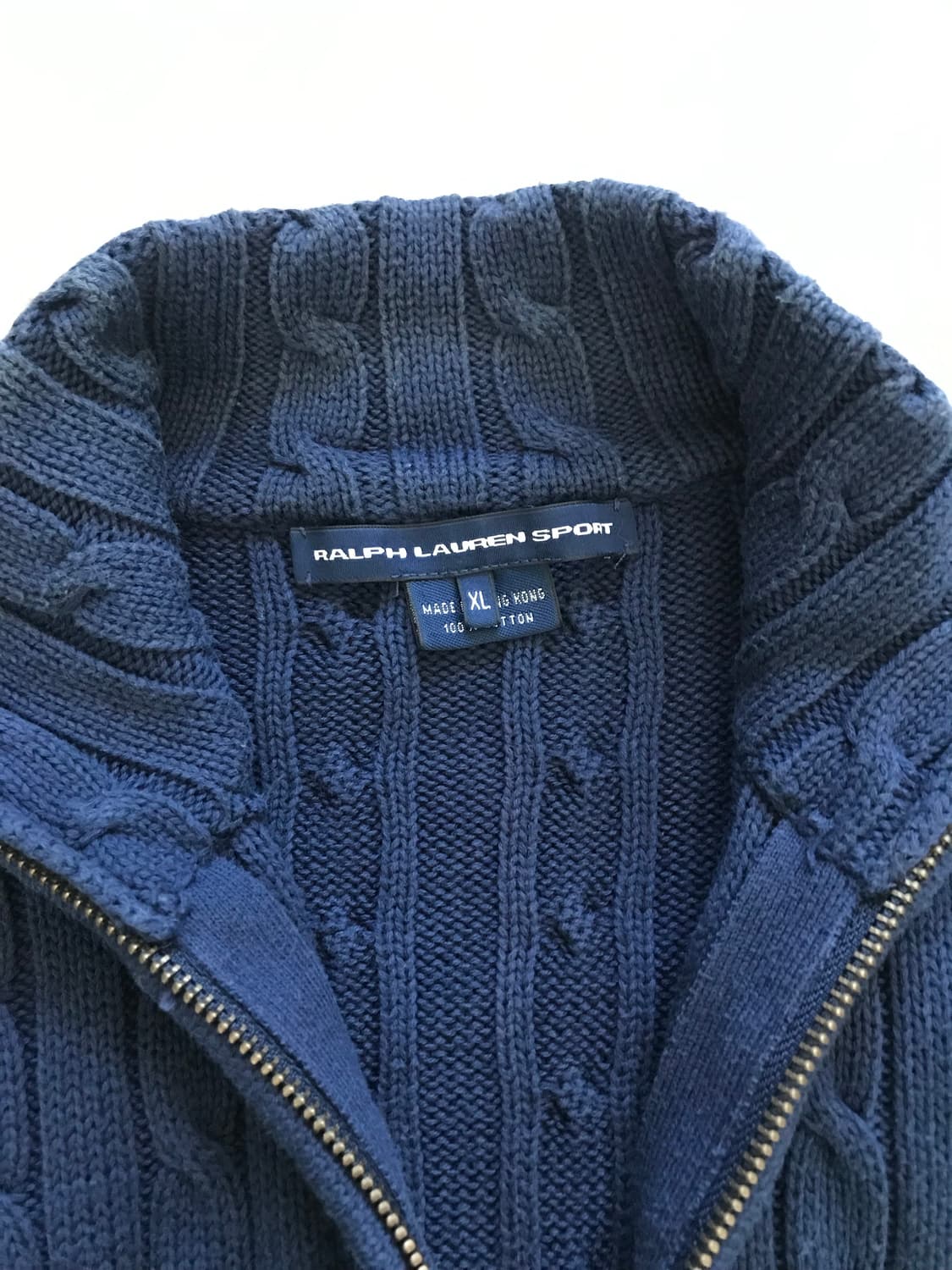 폴로 랄프로렌 포니로고 케이블 니트 풀 집업 네이비 상품이미지7