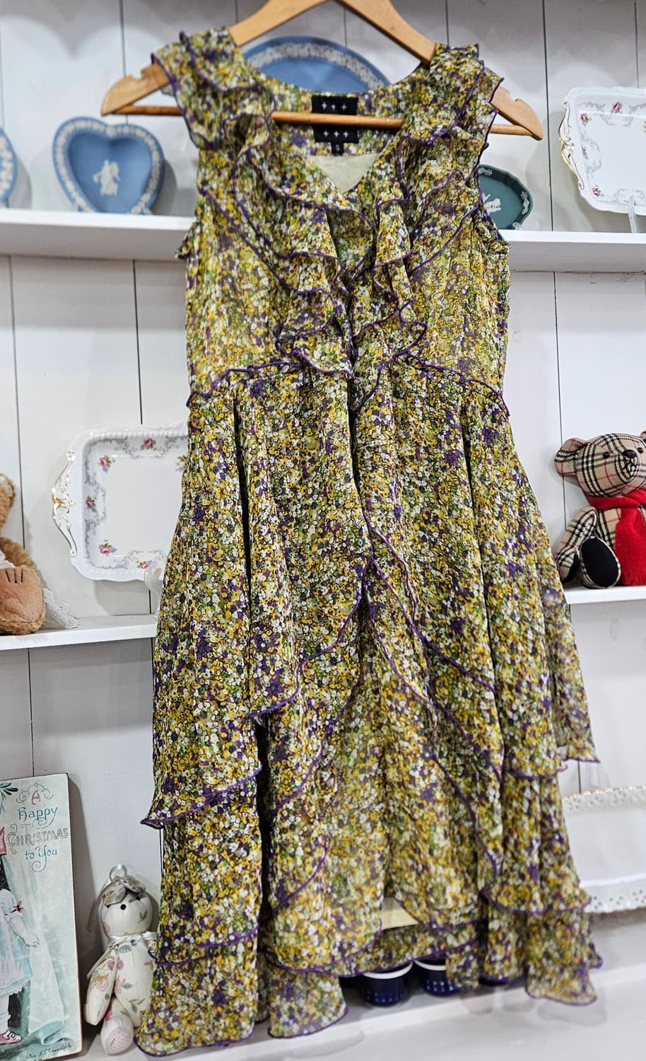 잔꽃 프릴 레이어드 쉬폰 원피스 상품이미지2