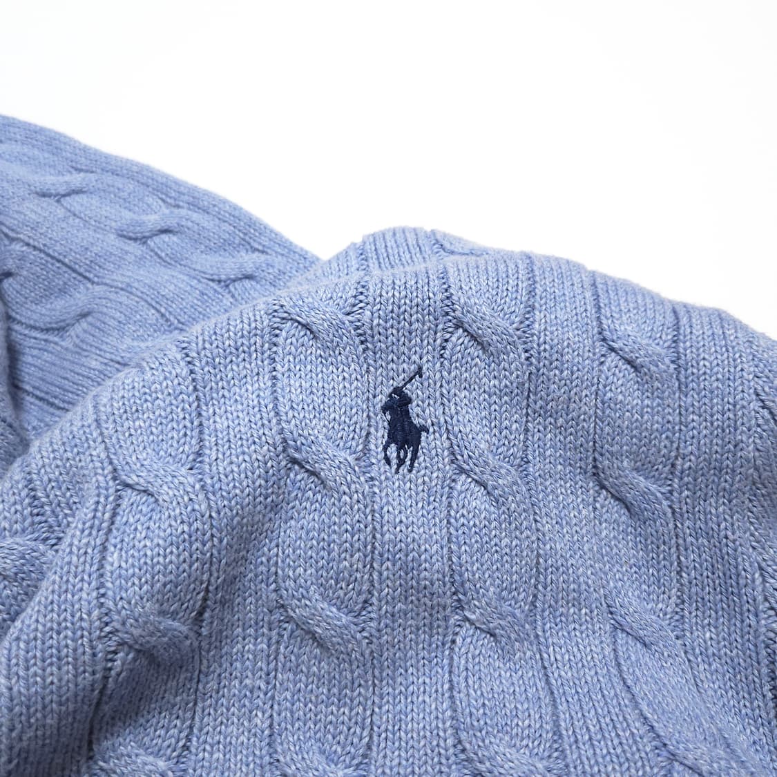 폴로 랄프로렌 케이블 꽈배기 니트 스웨터 블루헤더 상품이미지5
