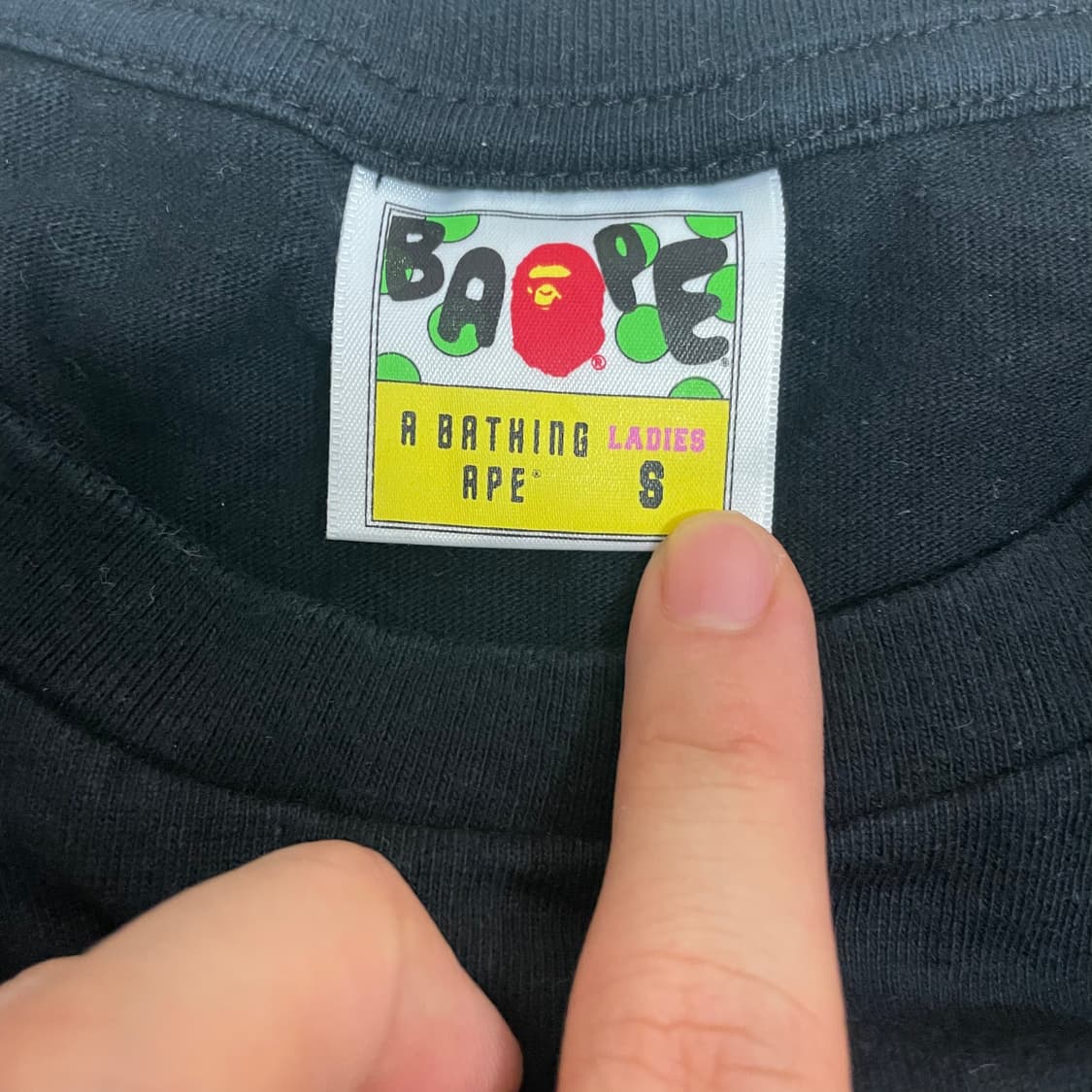 S) 베이프 블루 카모 텍스트 그래픽 반팔 티셔츠 상품이미지4