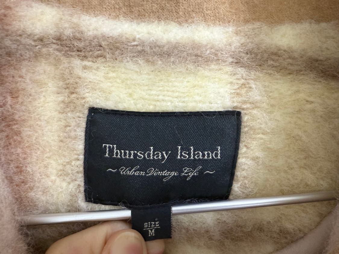 Thursday Island써스데이아일랜드 체크 울져지 롱코트 M 상품이미지3