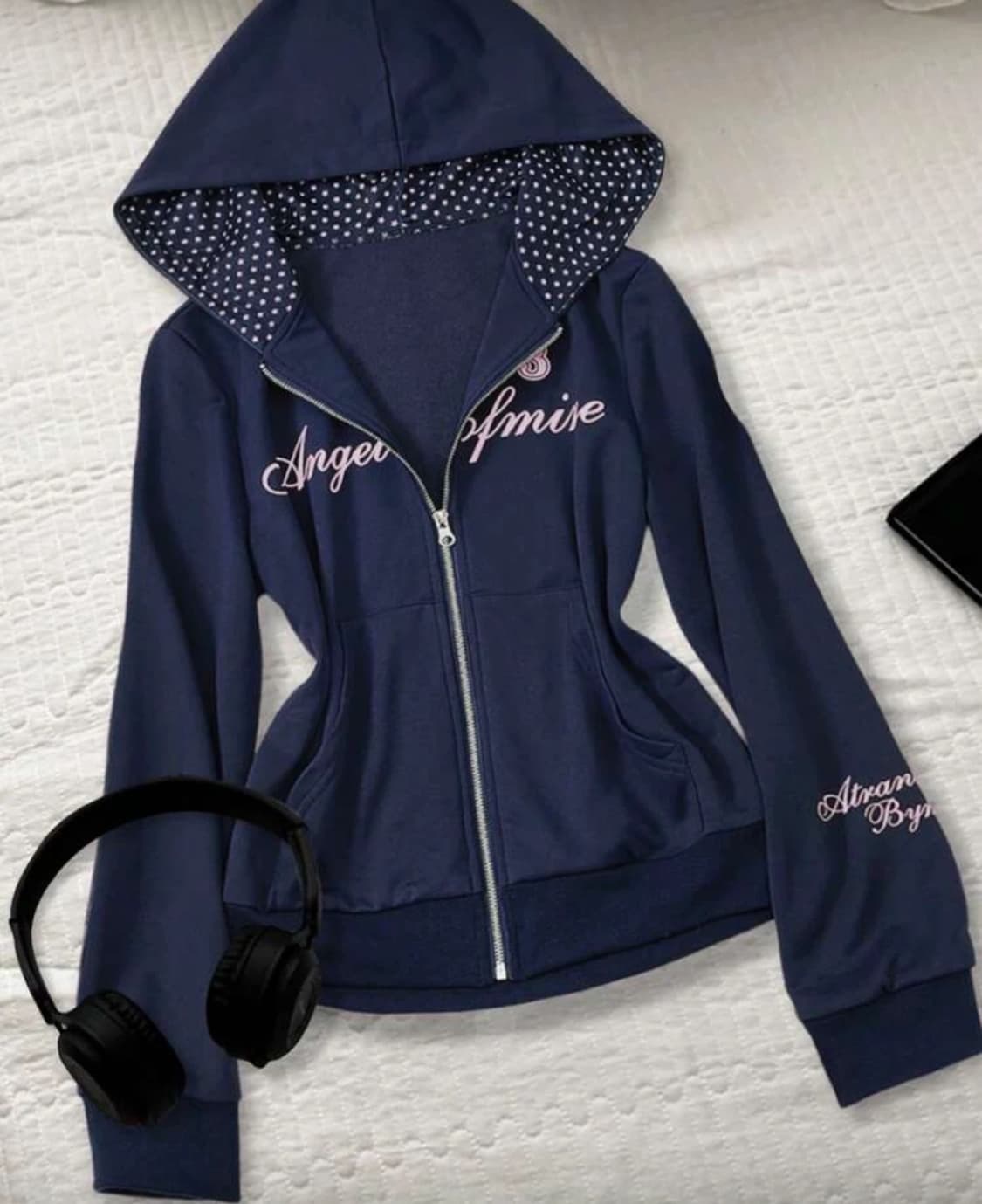 미사용 | y2k 캐주얼 슬림핏 네이비 후드집업 S 상품이미지1