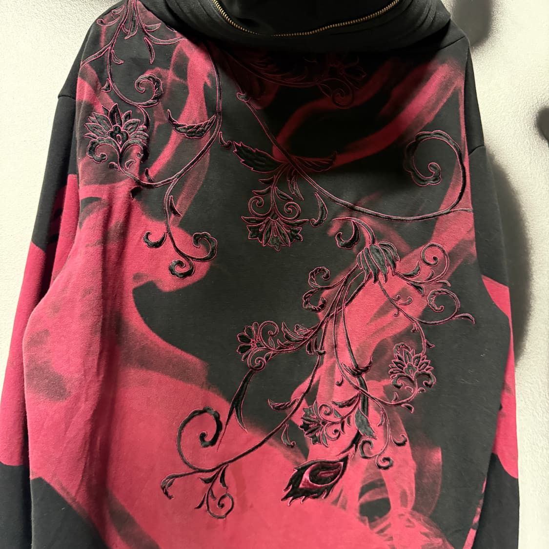 VTG 빈티지 빅사이즈 재패니즈 오리엔탈 동양풍 풀 자수 집업 후디 상품이미지5