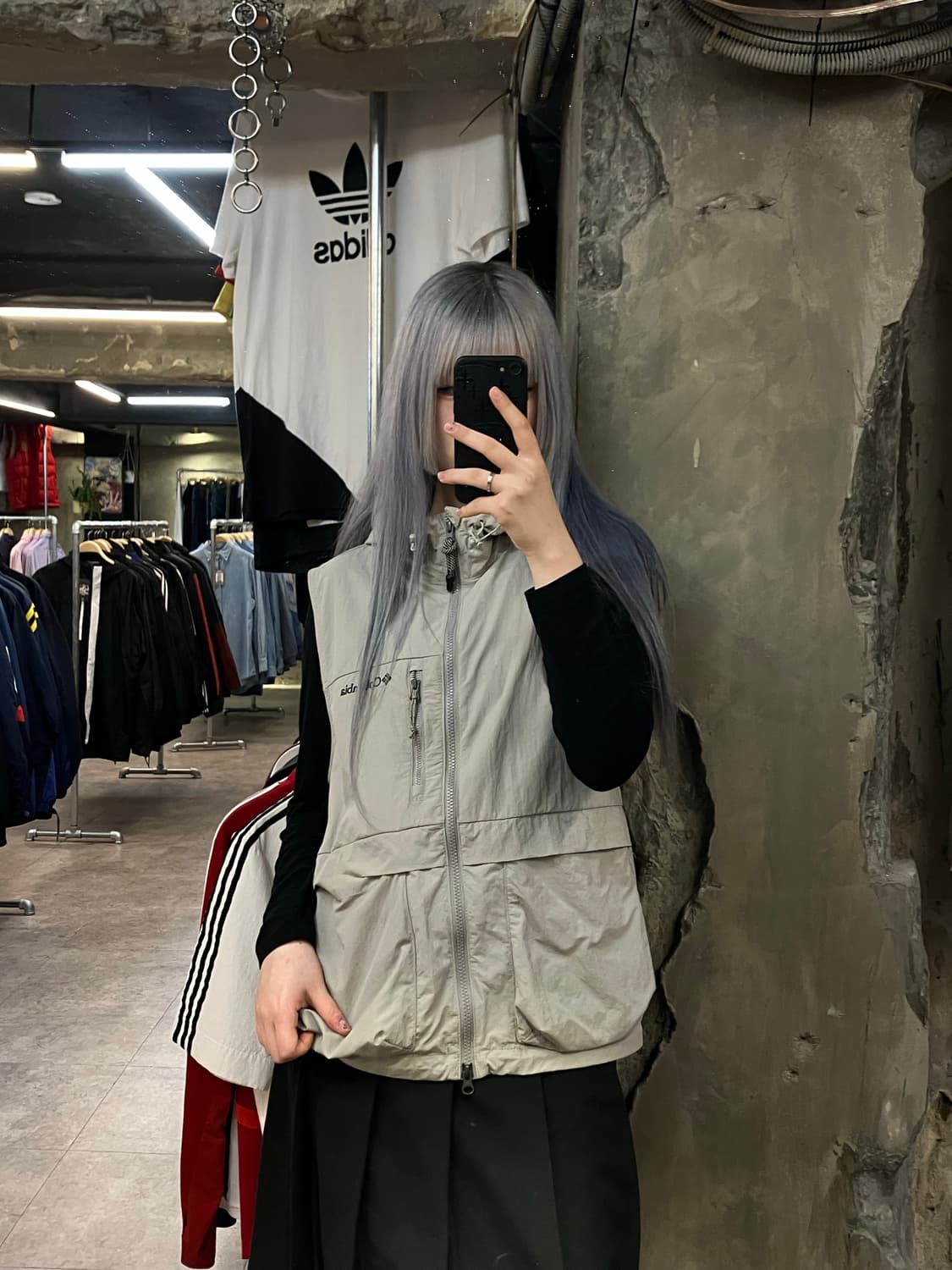 콜롬비아 후드 집업 베스트 그레이 M  #csz2516  상품이미지2