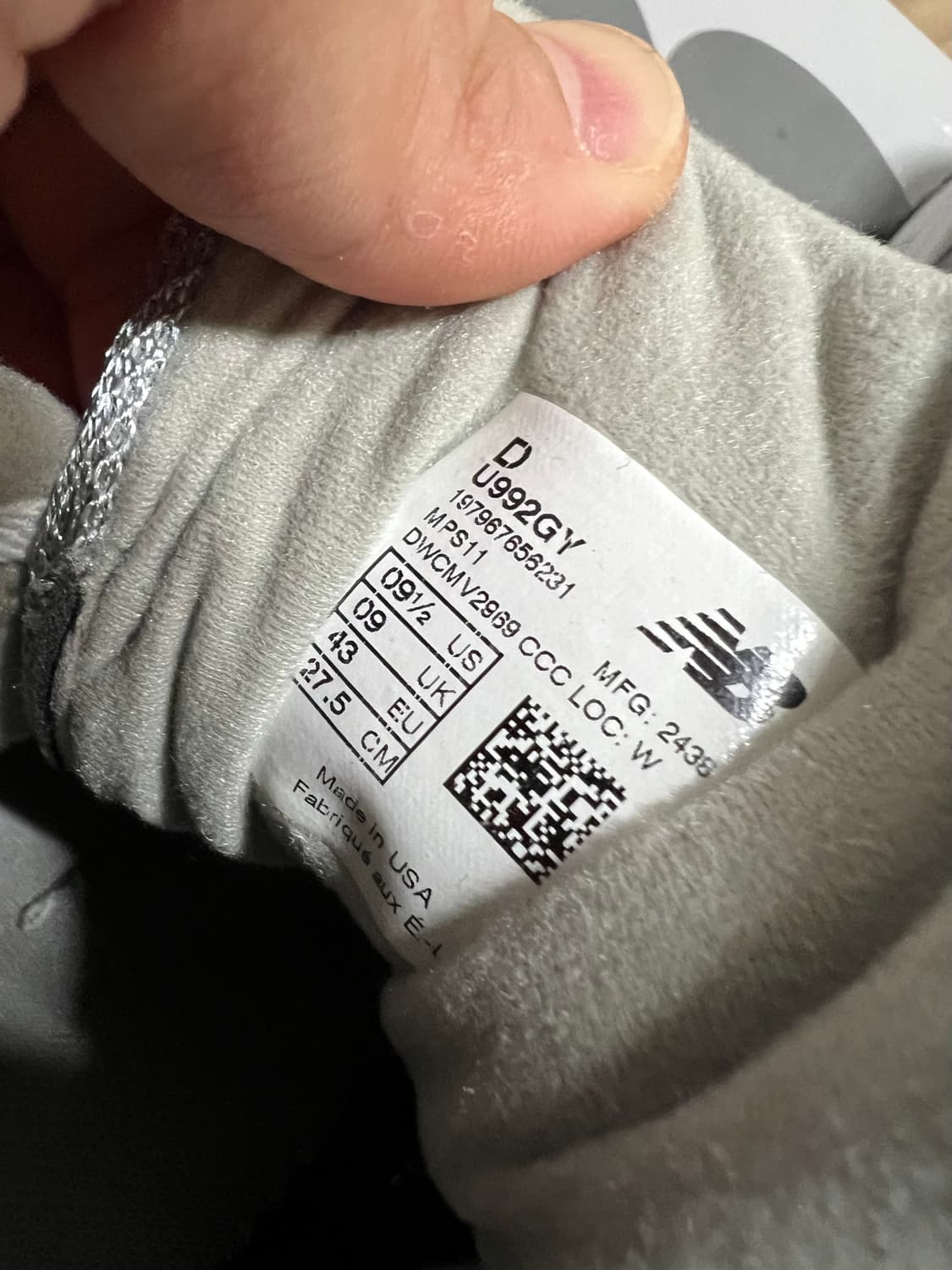 뉴발란스 992 그레이 / 275 상품이미지6