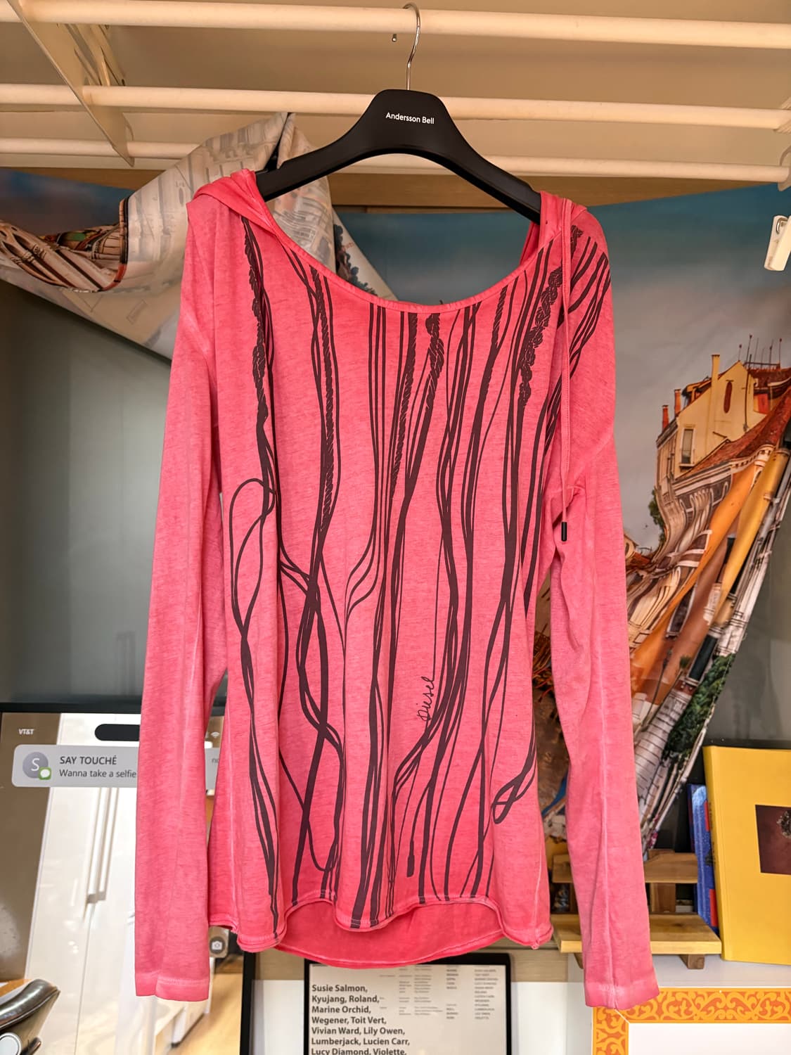 디젤 후드 롱슬리브 레드 xs 상품이미지1