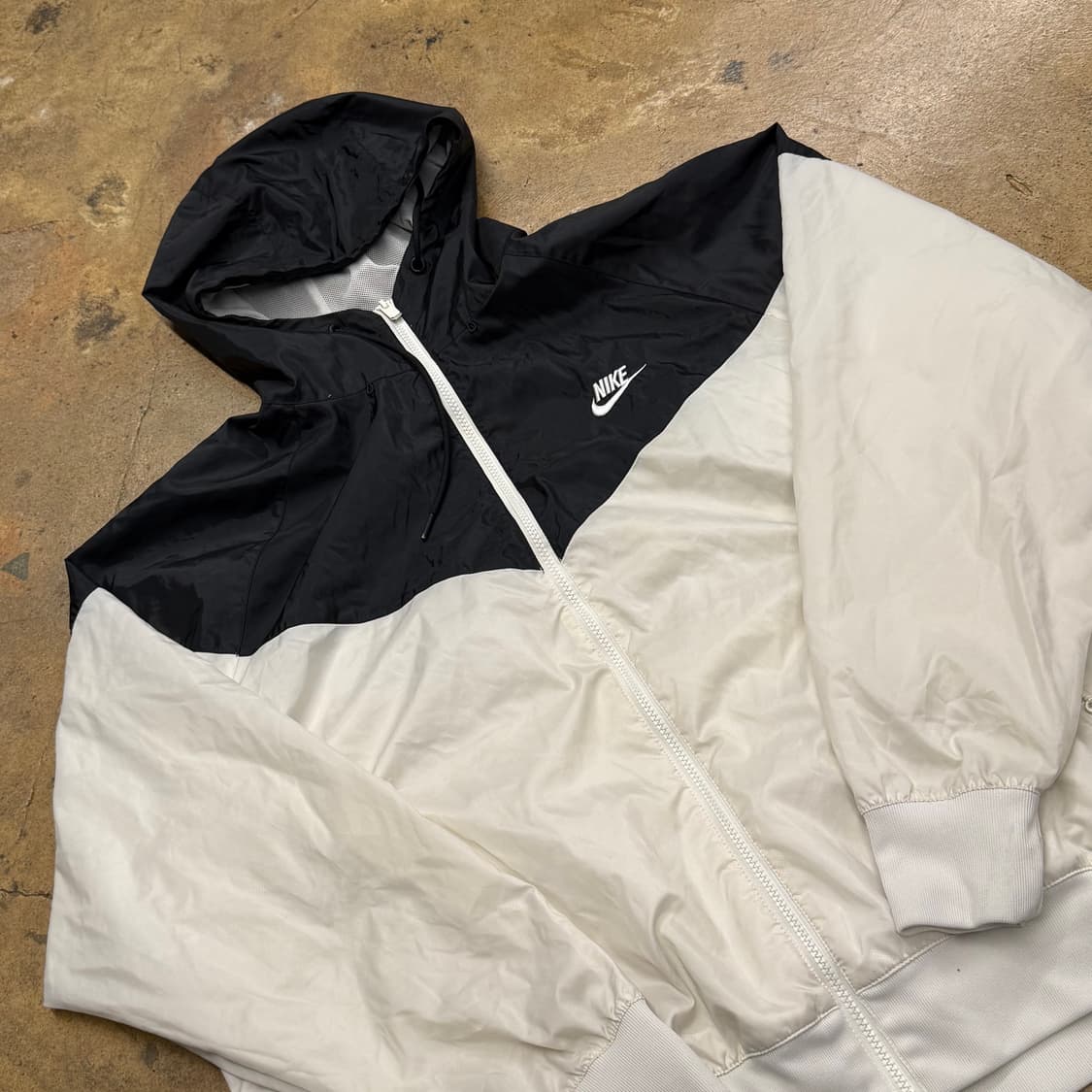 [정품/XXL] 나이키 바람막이 블랙 아이보리 후드 집업 b15 상품이미지1