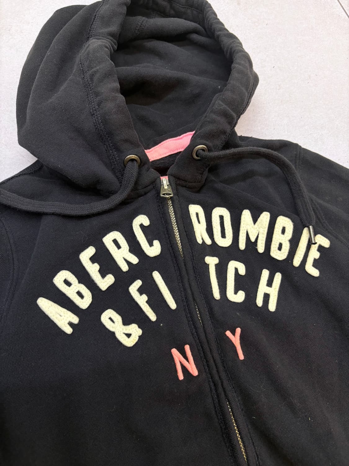 아베크롬비 뉴욕 핑크 후드집업 상품이미지4