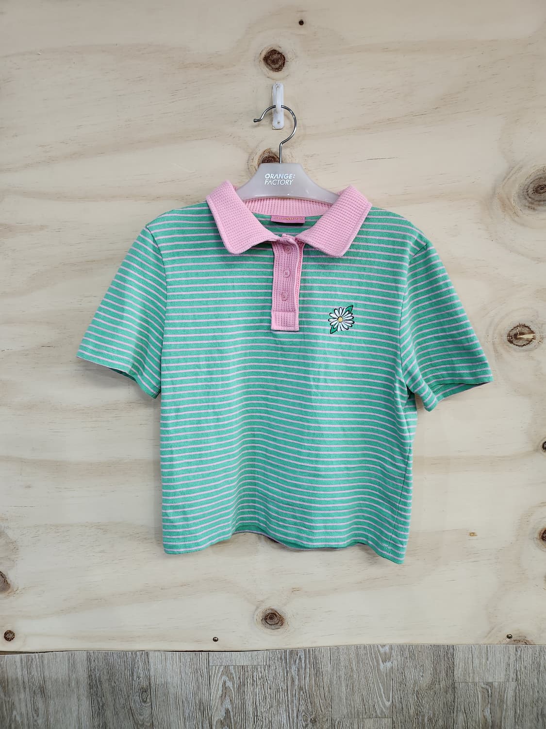 1167) CLUMPPY 스트라이프 카라 반팔티 상품이미지1