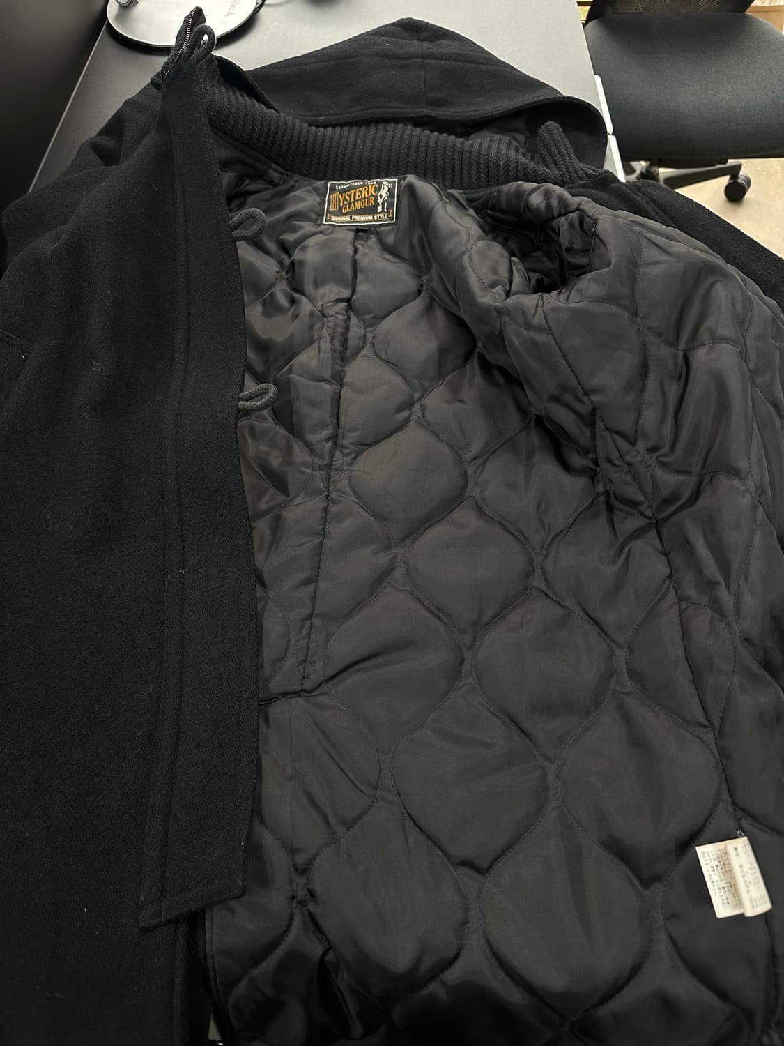 히스테릭글래머 히스걸 하이넥 사선버튼 슬릿 울 코트 상품이미지6