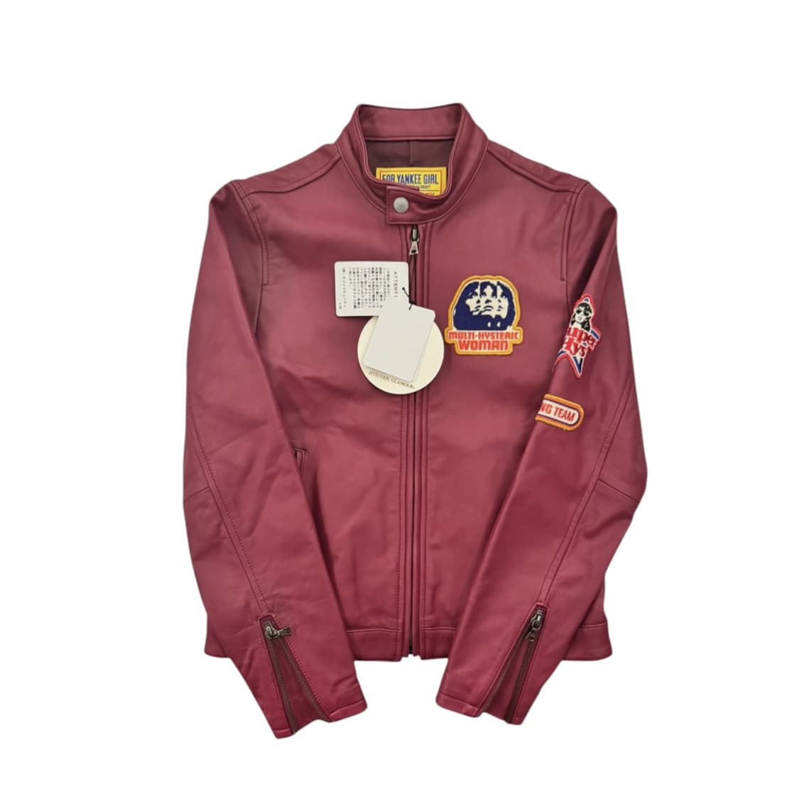 히스테릭글래머 램레더 카페레이서 싱글 라이더 자켓 핑크 상품이미지4