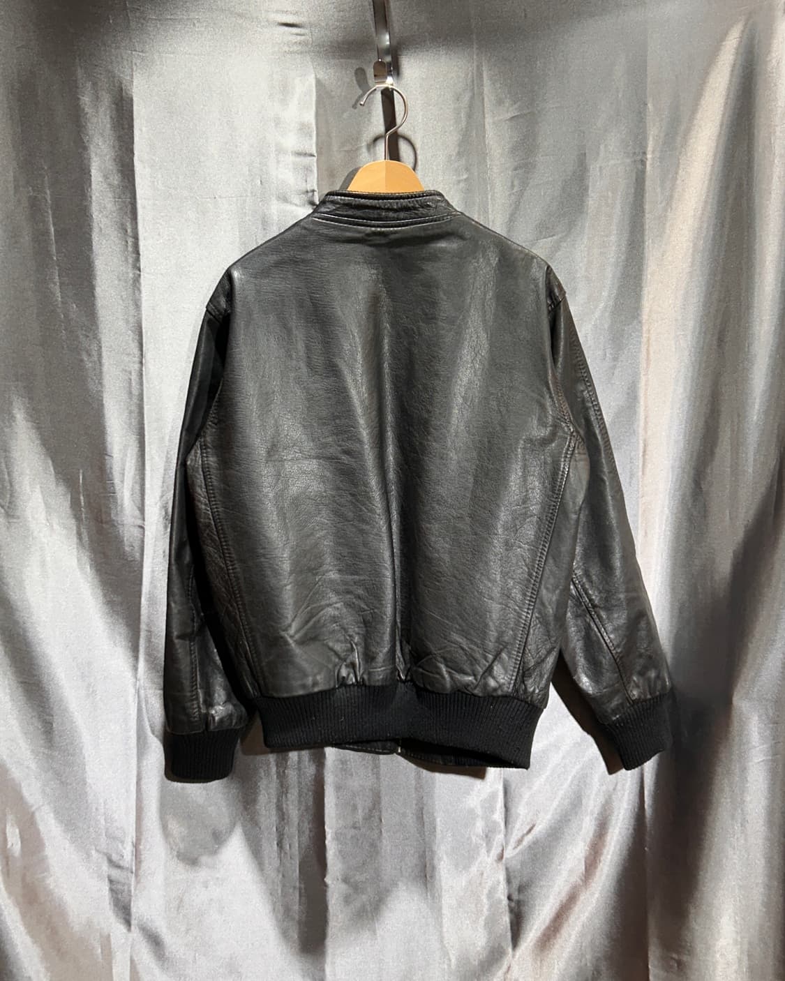 L 램스킨 미니멀 블루종 레더자켓 상품이미지3