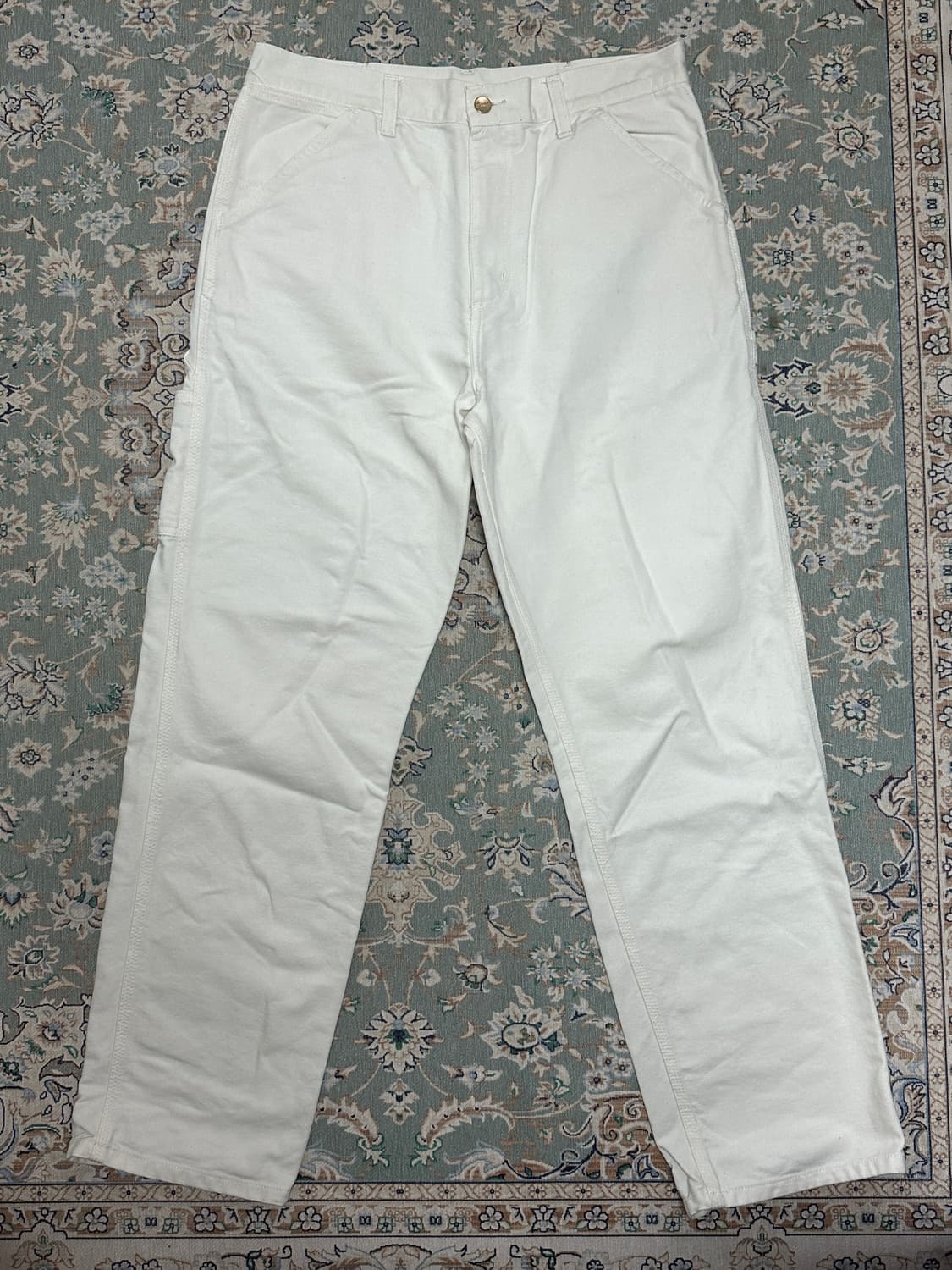 (32)CarharttWip 싱글니 팬츠 화이트 상품이미지1