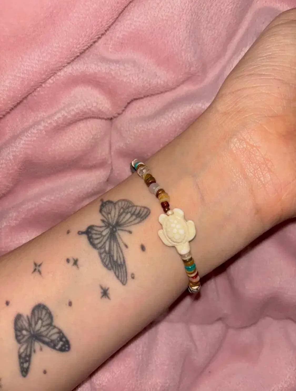 빈티지 비즈 블루 거북이 팔찌 / blue turtle bracelet 상품이미지2