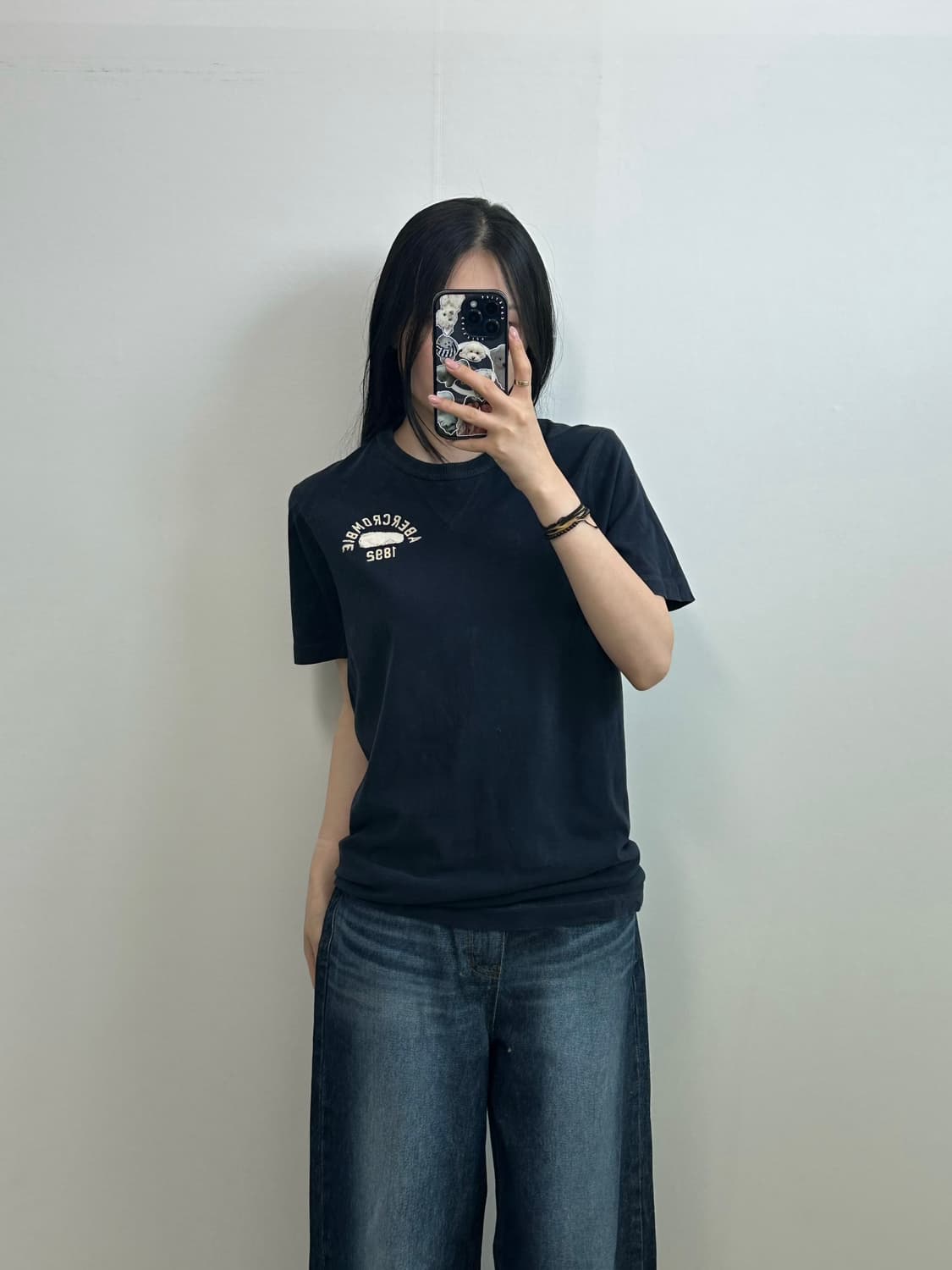 아베크롬비 y2k 와투케 네이비 반팔 티셔츠 상품이미지1