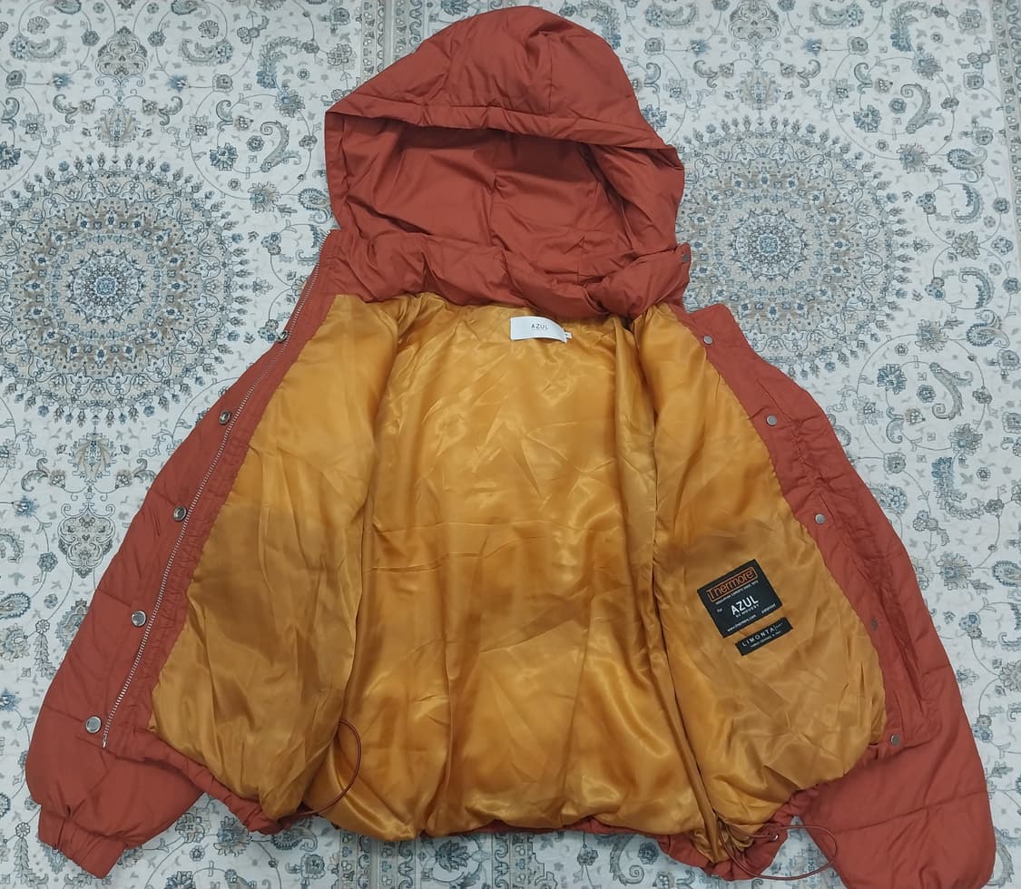 jpn AZUL 오렌지 가오리핏 크롭 패딩 S 상품이미지2