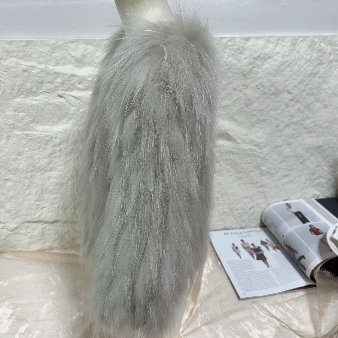 빈티지 그레이 라쿤퍼 8부소매 자켓 상품이미지4