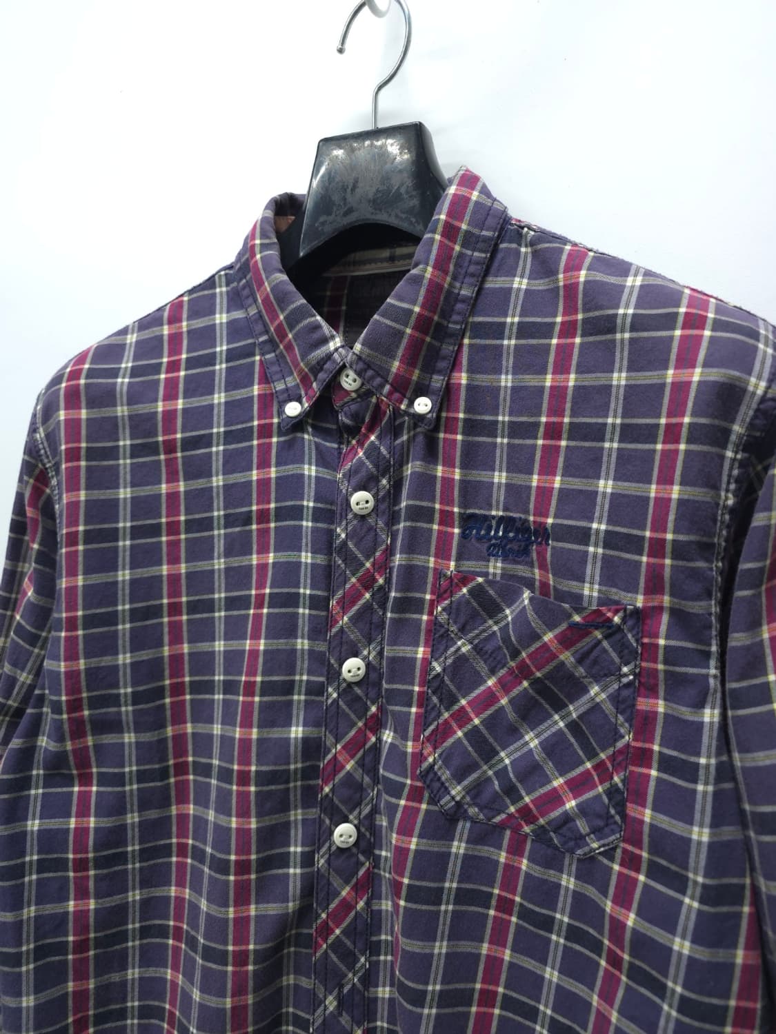 타미힐피거 남성 체크 남방 셔츠 (퍼플/버건디) 상품이미지4