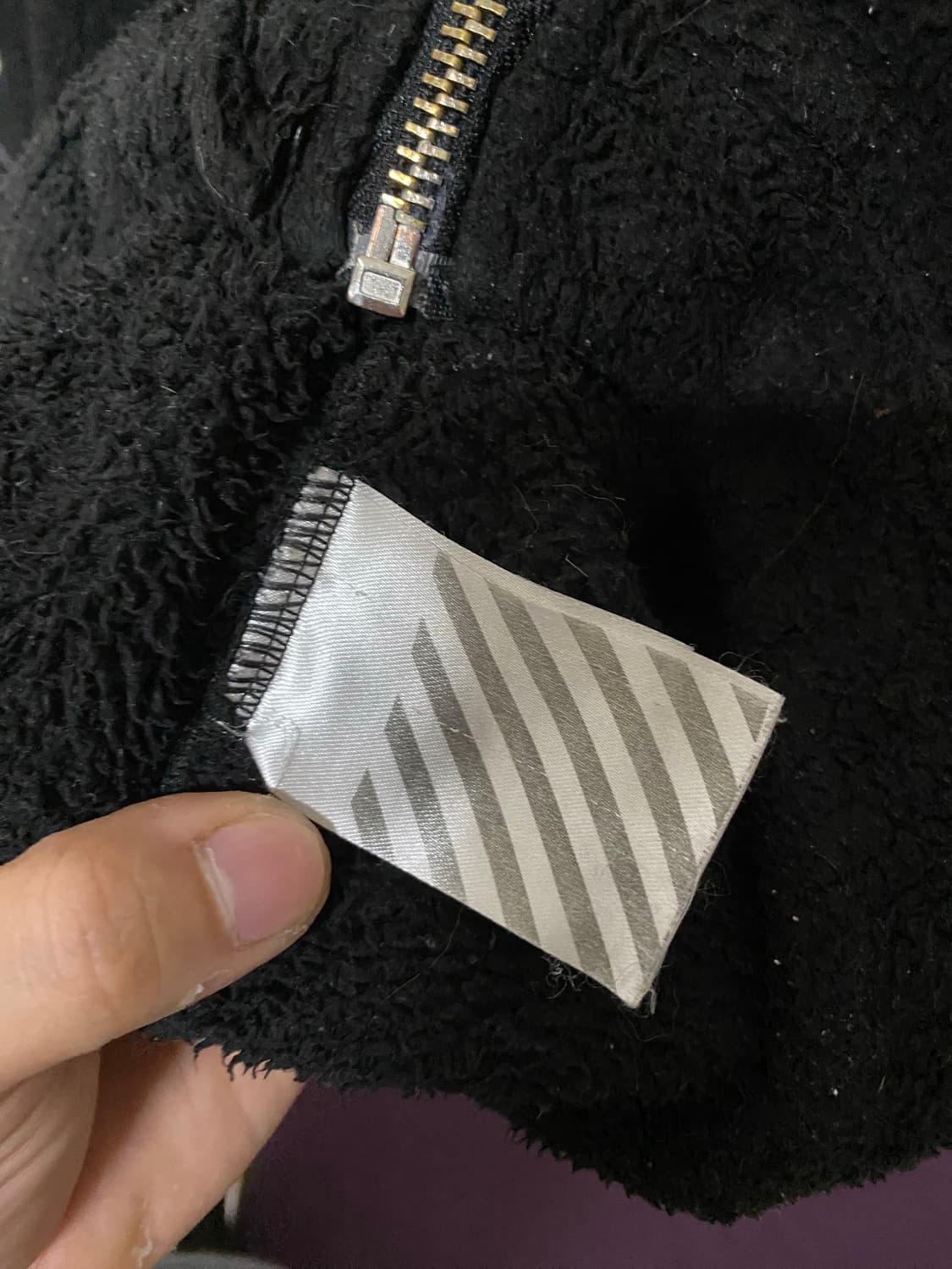 나이키 X 오프화이트 플리스 후드 집업 블랙 상품이미지5