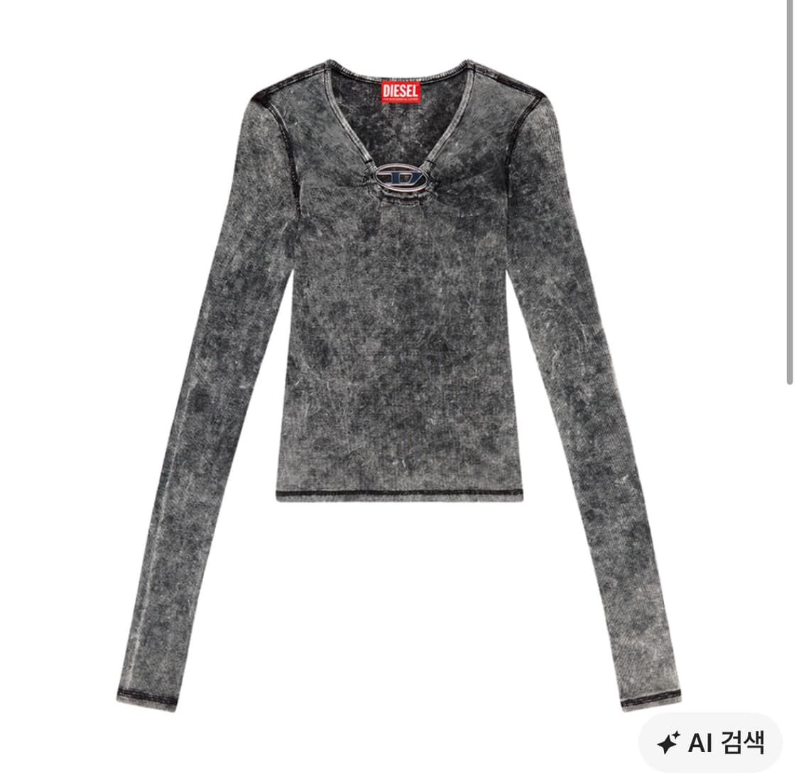 디젤 T-리스펙트-LS 리브드 탑 오발 디 플라크 다크 그레이 S 상품이미지1