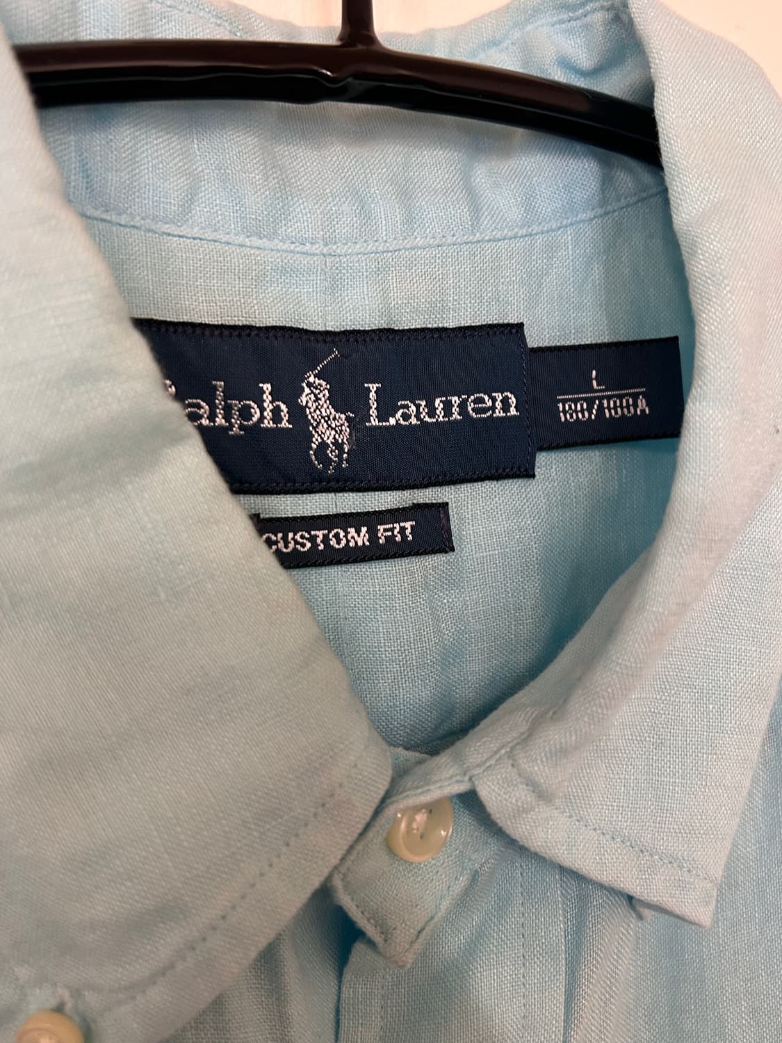 폴로 랄프로렌 하늘색 리넨 반팔 셔츠 L 상품이미지3