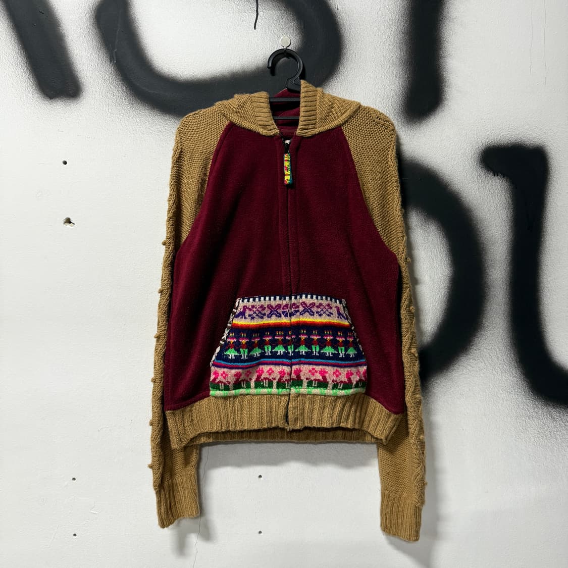 티티카카 Titicaca 모리 에스닉 스타일 울 니트 집업 후디 상품이미지1