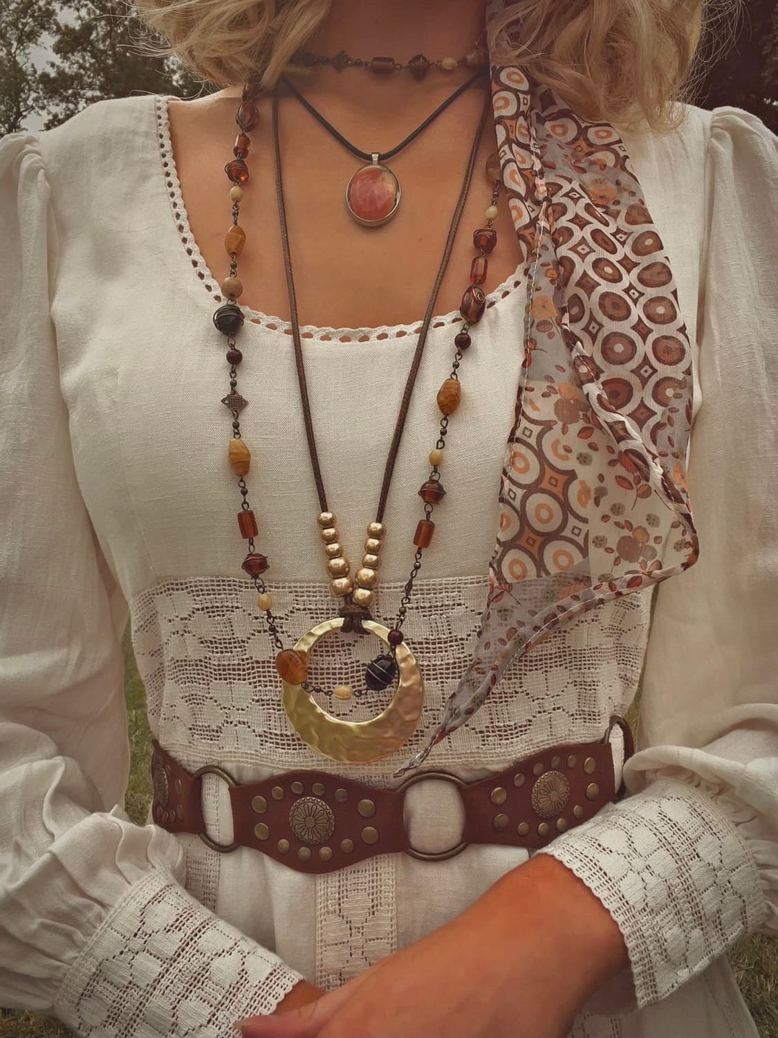 [vintage]Long Necklace 엠버 비즈 롱 목걸이 상품이미지6