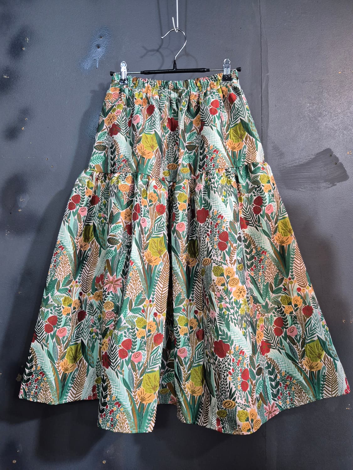 플라워 패턴 롱 스커트 55 66 77 상품이미지1