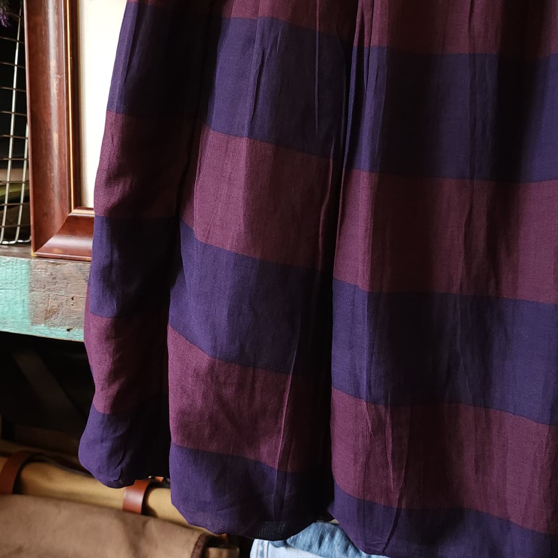 버버리 프로섬 스커트 치마 스트라이프 패턴 런웨이 이중원단 40 상품이미지6